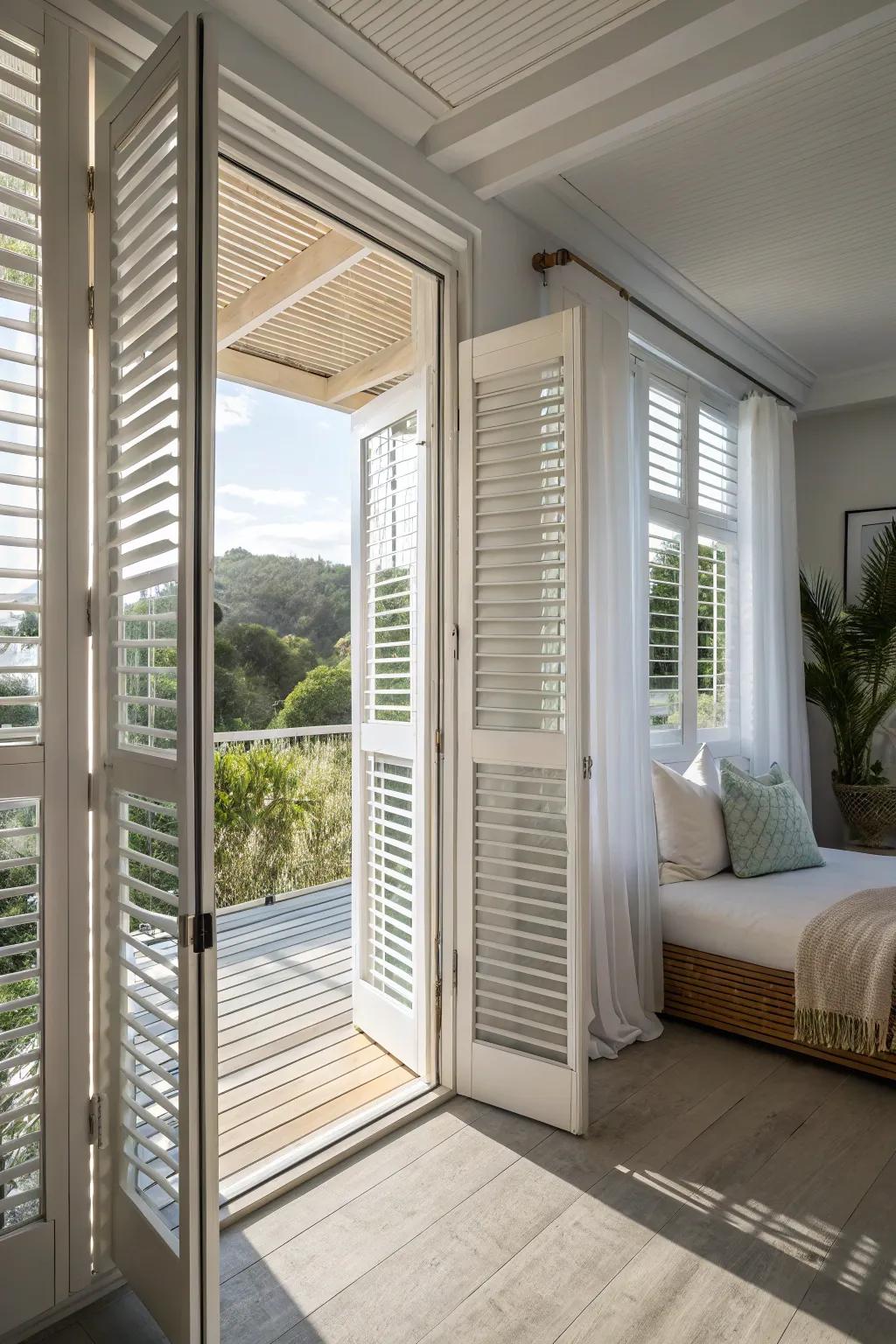 Slatted panes offer style and airflow.