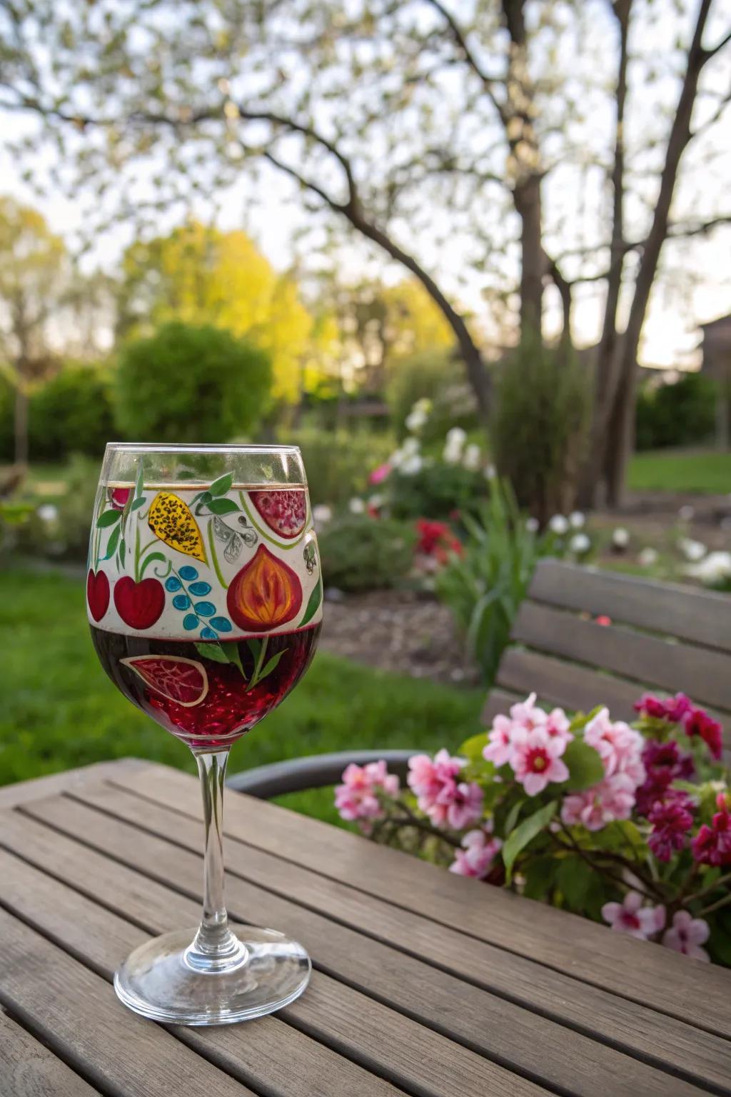 Fresh fruit designs add a burst of summer vibes to your wine glasses.