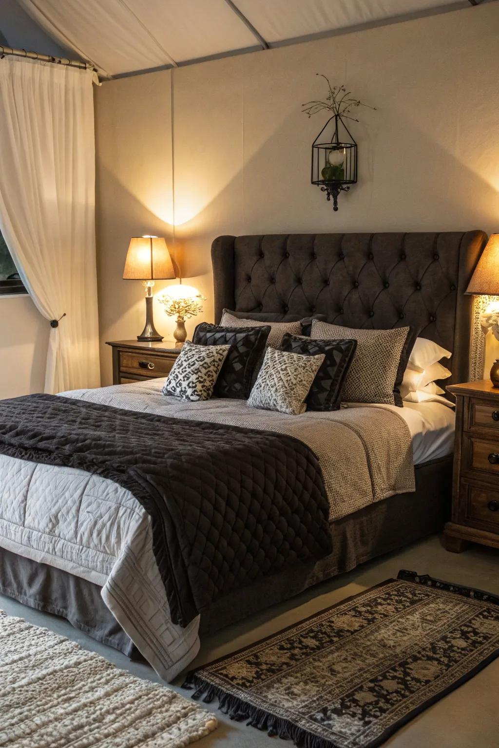 Dark colors bringing a sense of intimacy and warmth.