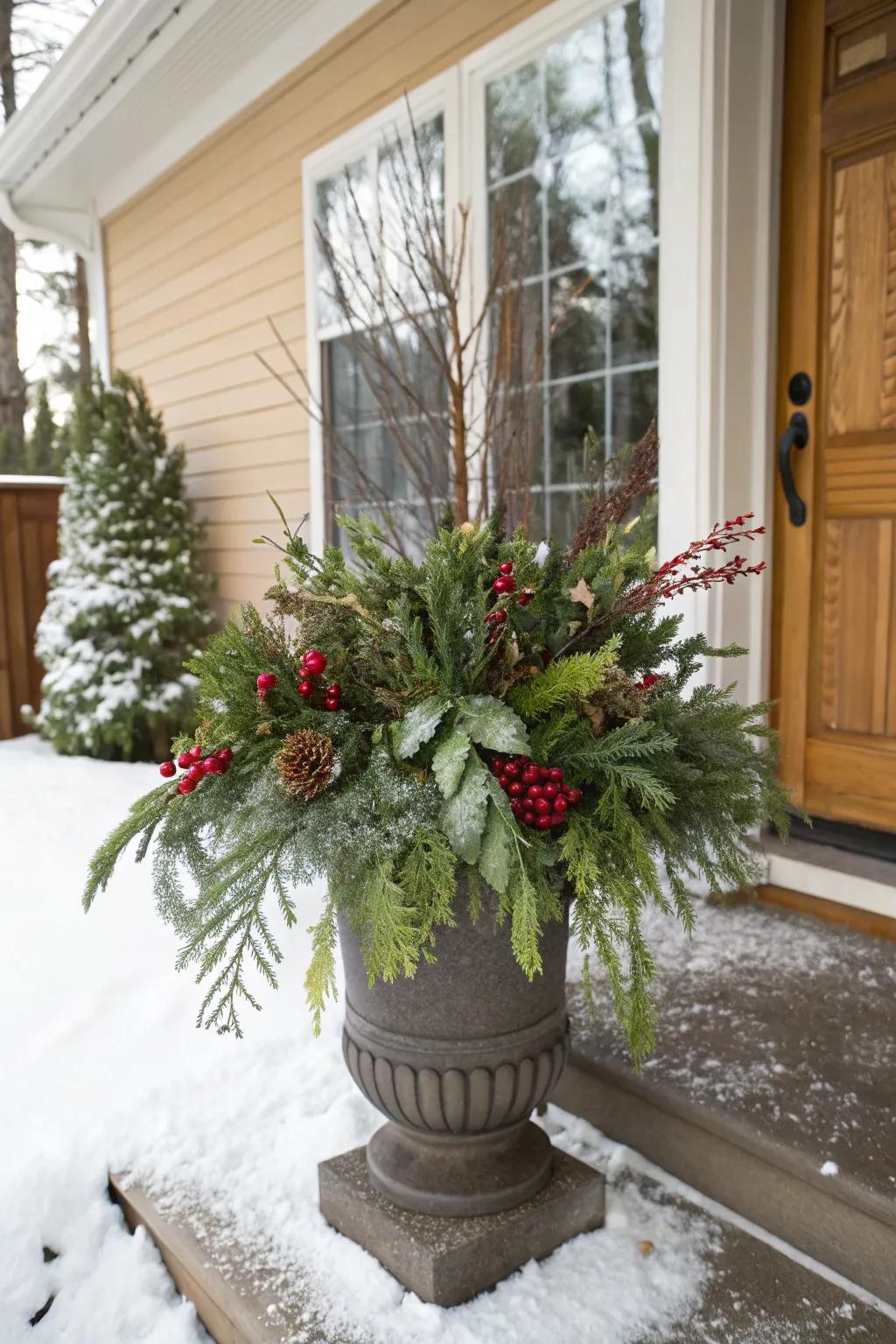 Blending real and faux parts produces a complete, long-lasting setup.