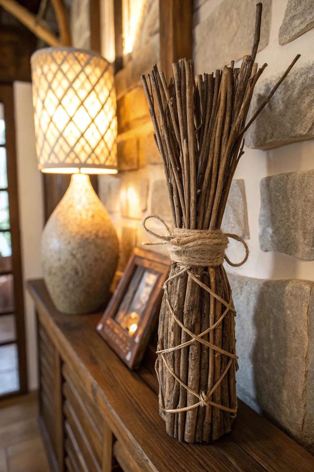 A parcel of sprigs introduces rustic charm to any setting.