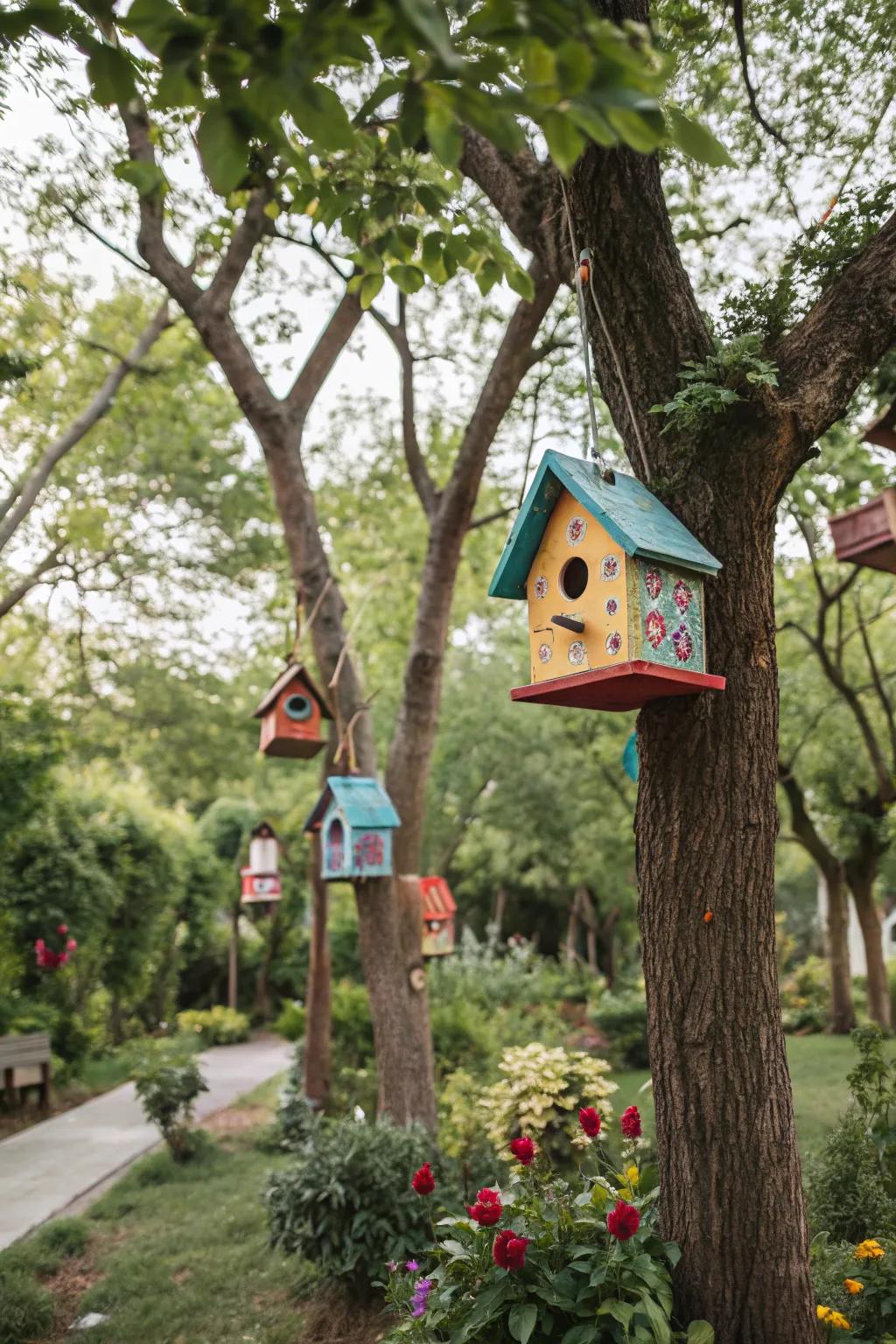 Breathe life into your garden with vibrant timber birdhouses.