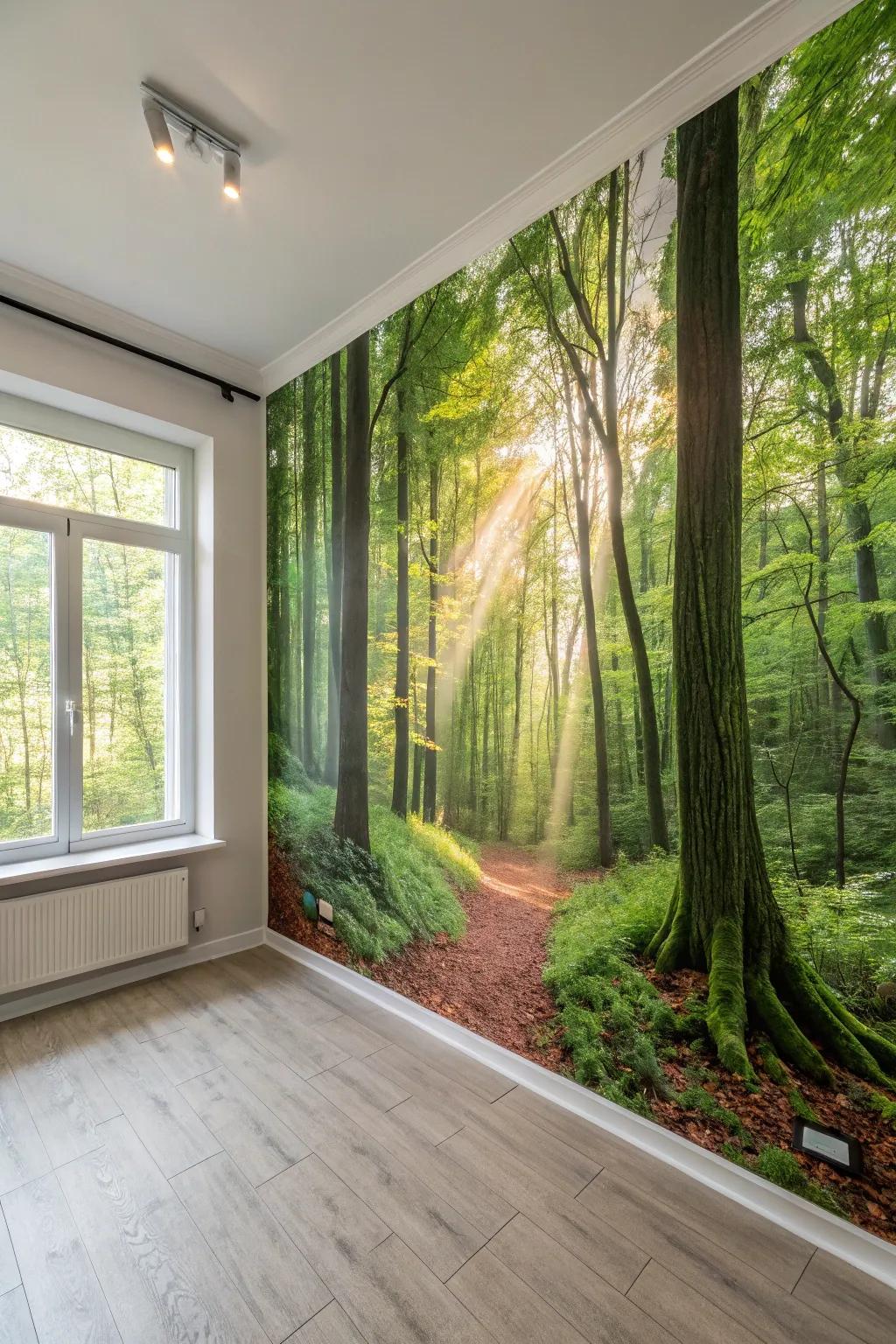 A wall art can transport you to an enchanted forest.