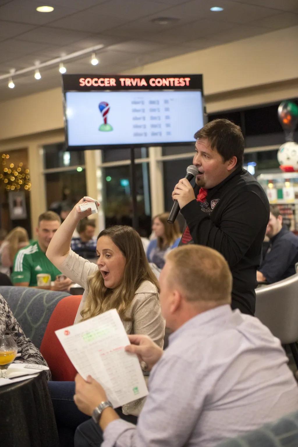 A trivia competition examining soccer knowledge.