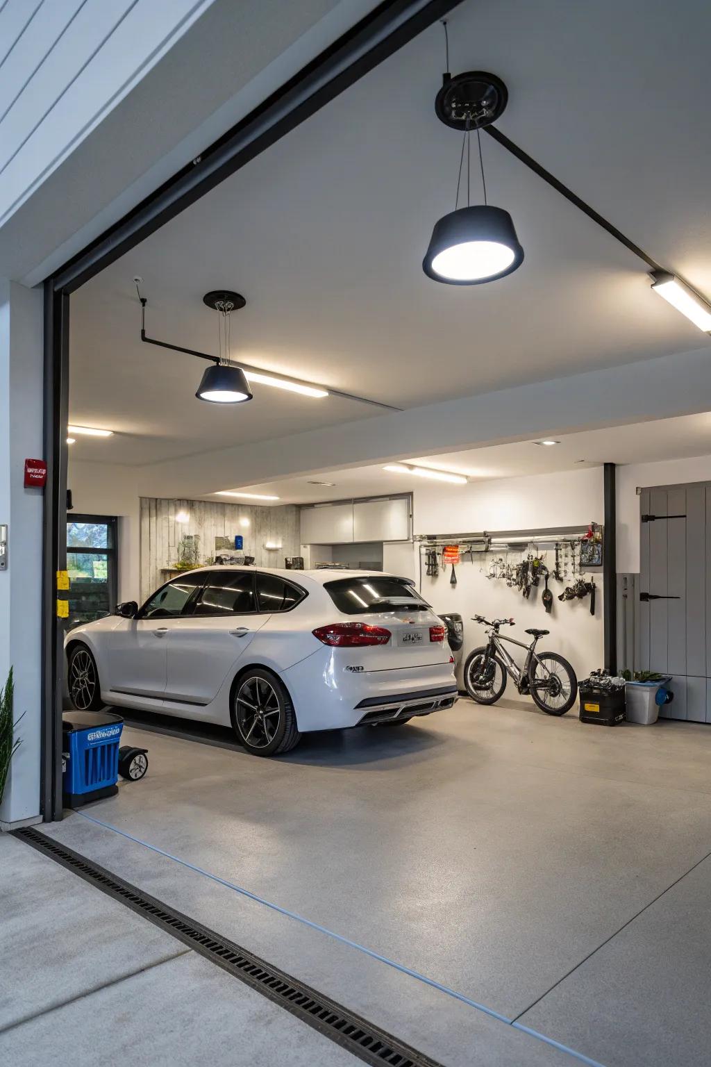 Clever lighting brings convenience and efficiency to your garage.