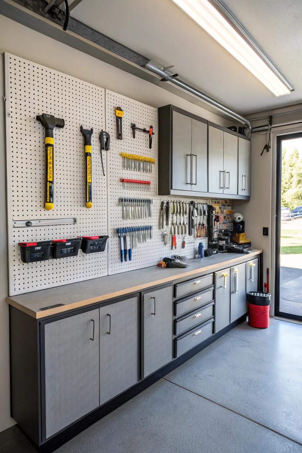 A tool station that's well set up makes garage projects easier.