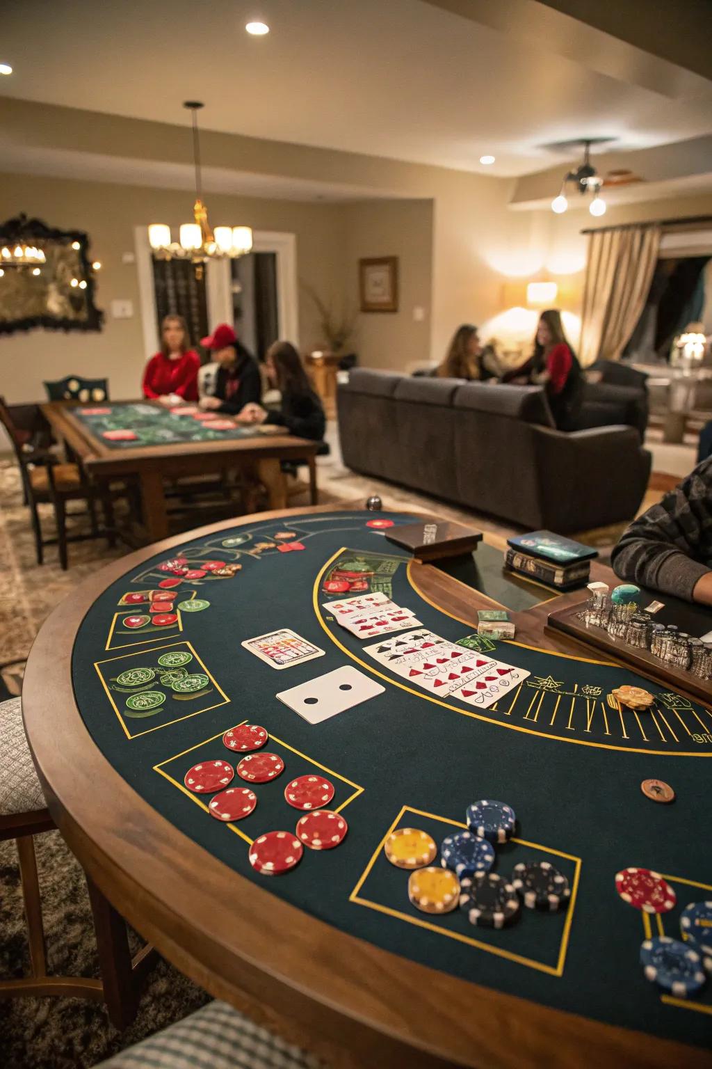 Bring the excitement of a casino into your home with a thrilling game evening.