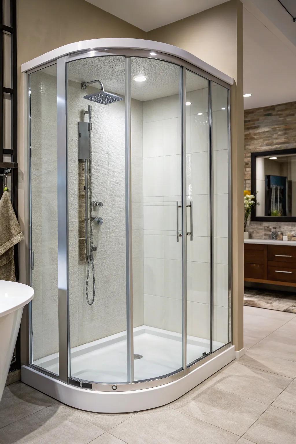 Arched shower outlines provide a gentle and fashionable design feature.
