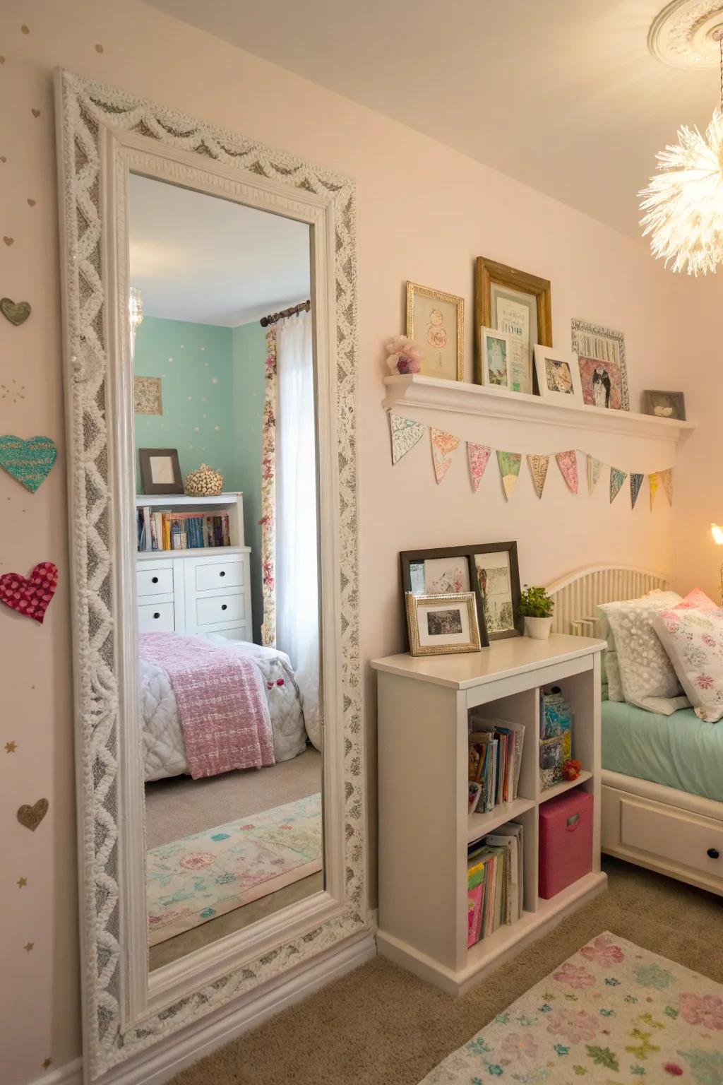 Reflections enhancing space and elegance in the room.