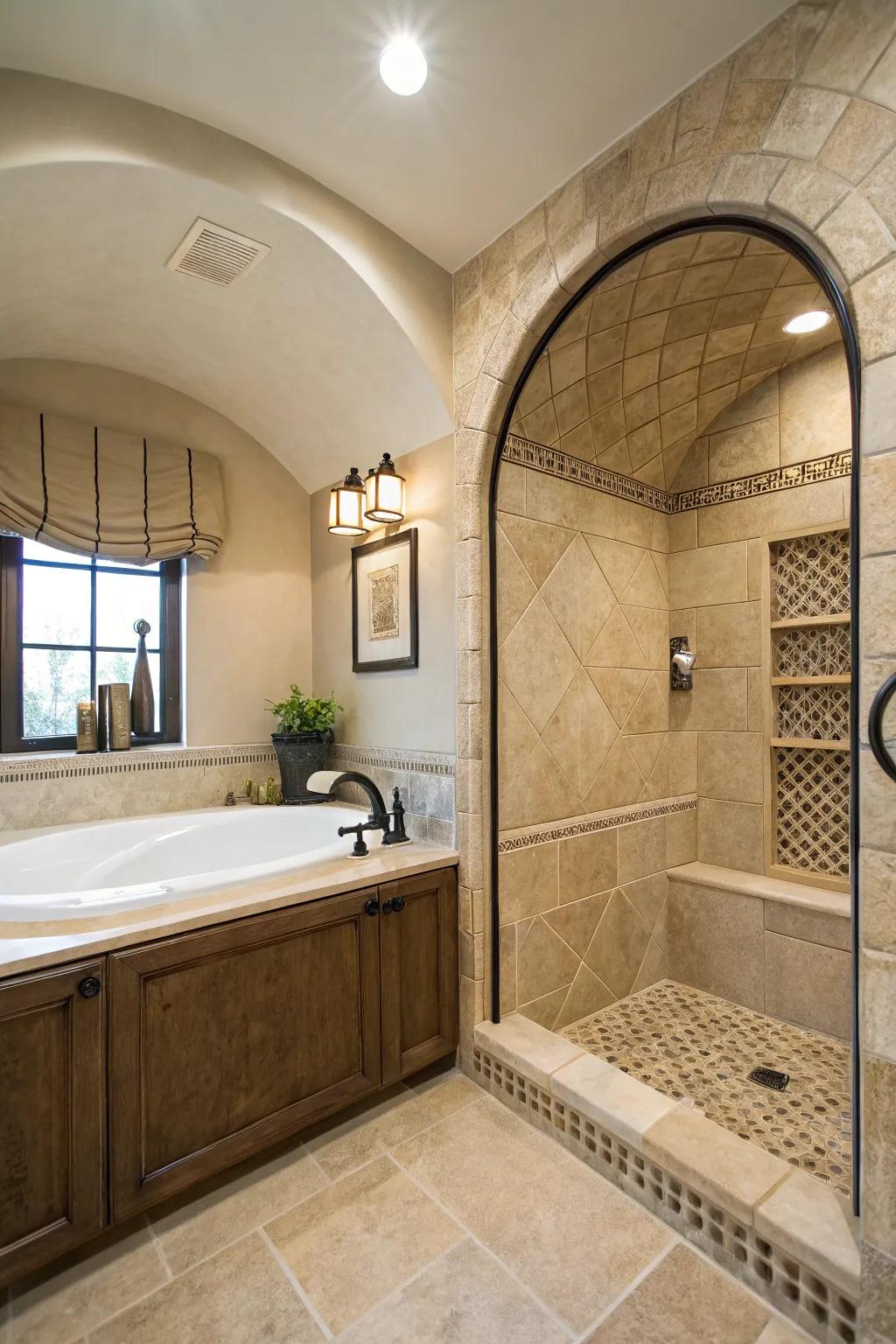 Up elegance using an arched alcove design.