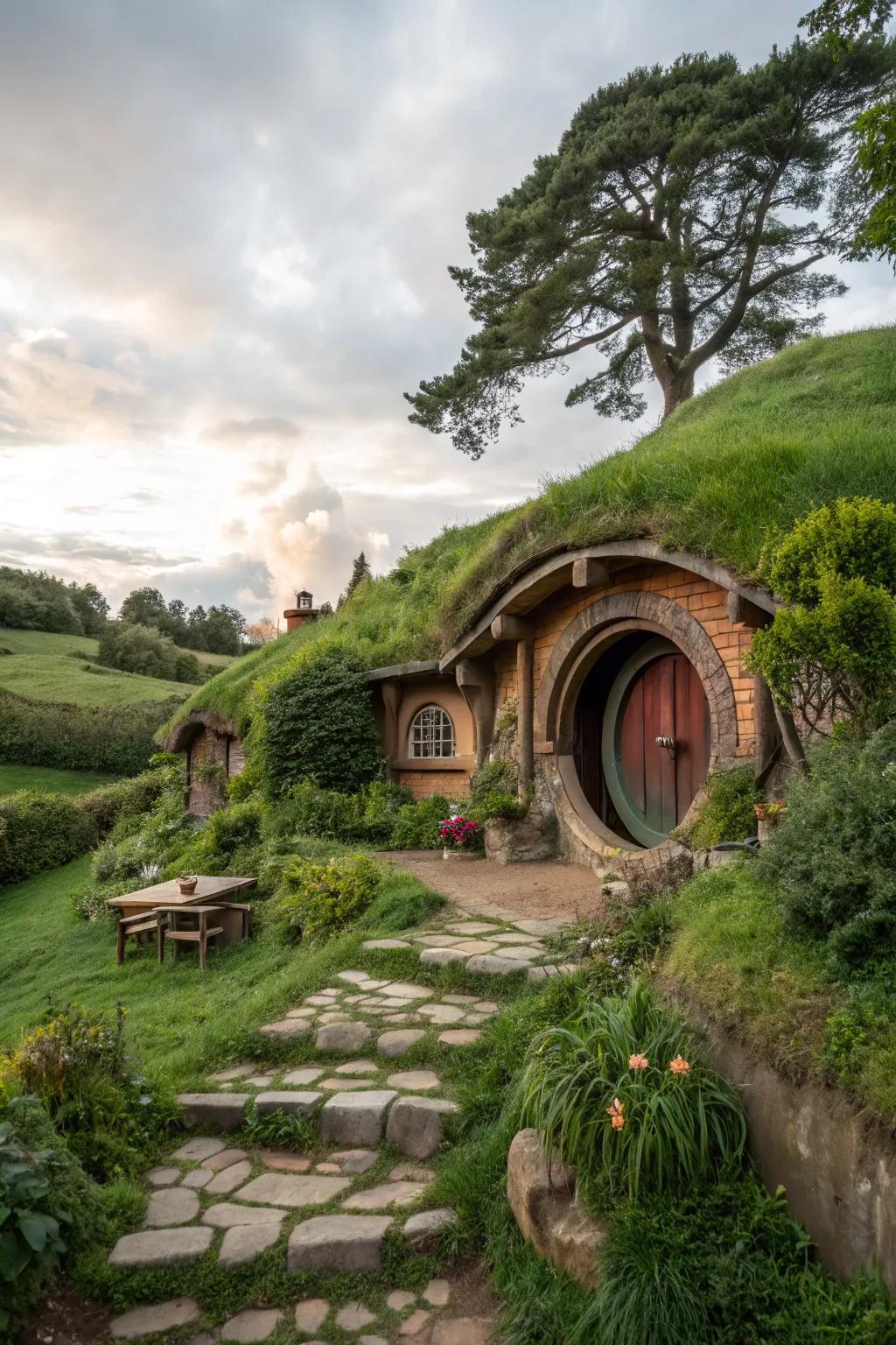 Actualize your fairytale within a delightful hobbit house.