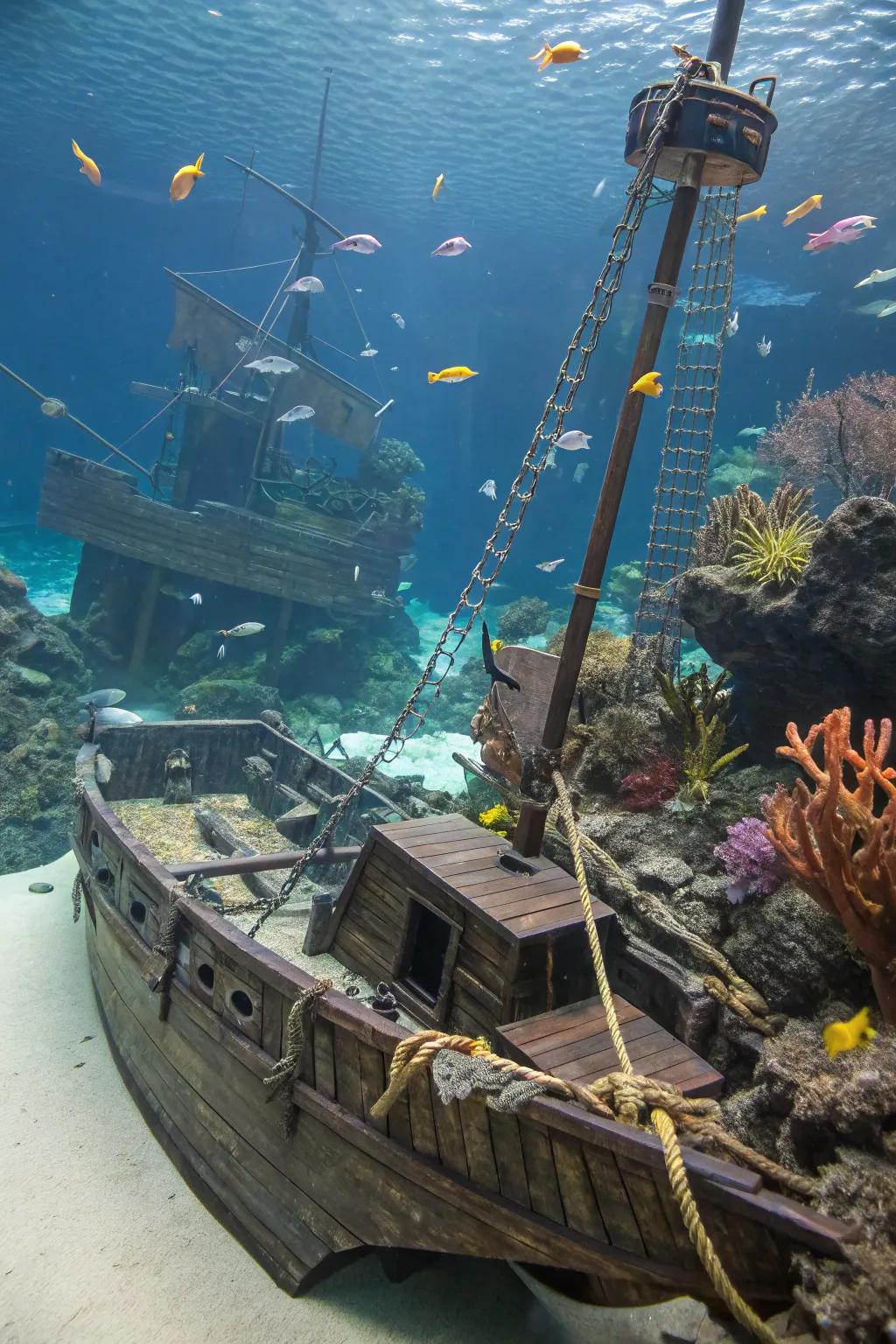A pirate galleon motif sprinkles intrigue and high-sea escapades.