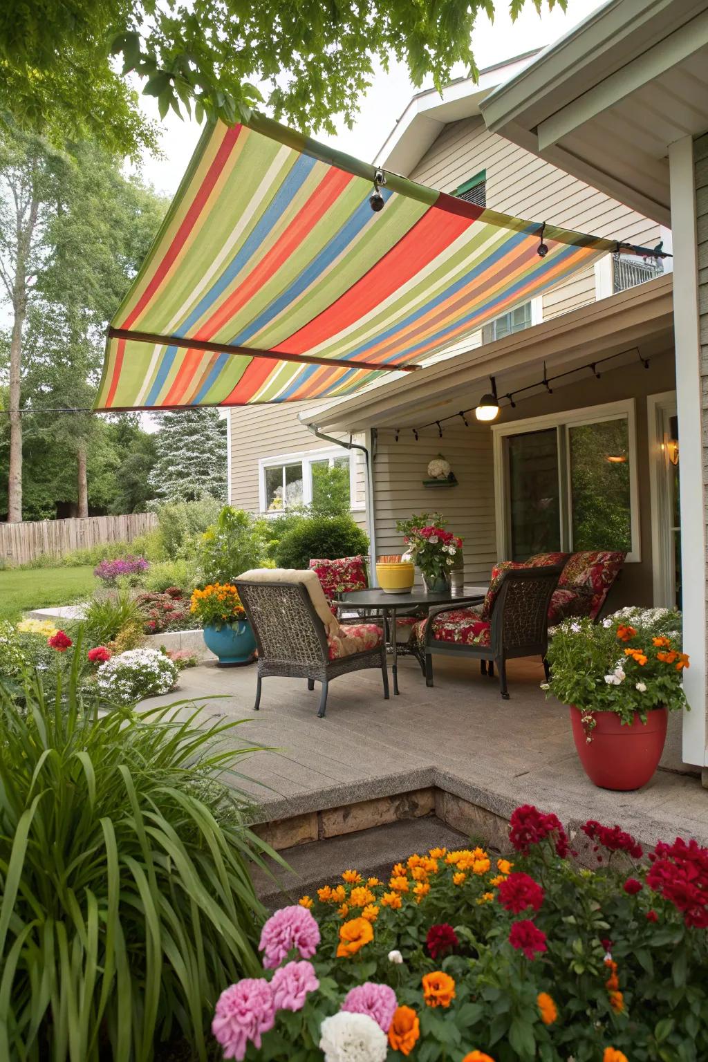 Add a splash of color with a vibrant fabric covering.