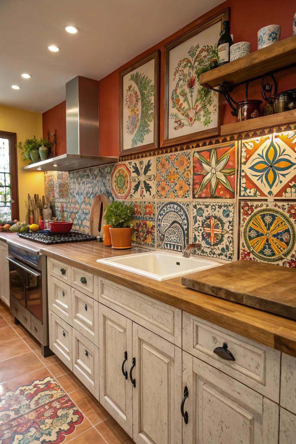 With a vibrant Talavera tile backsplash, show your creativity.