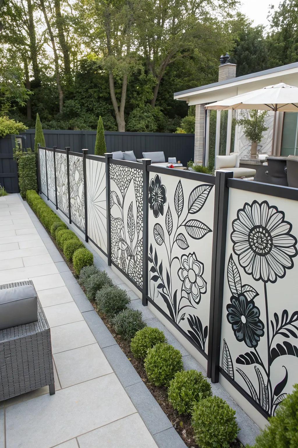 Monochrome floral designs offer a modern, sophisticated touch.