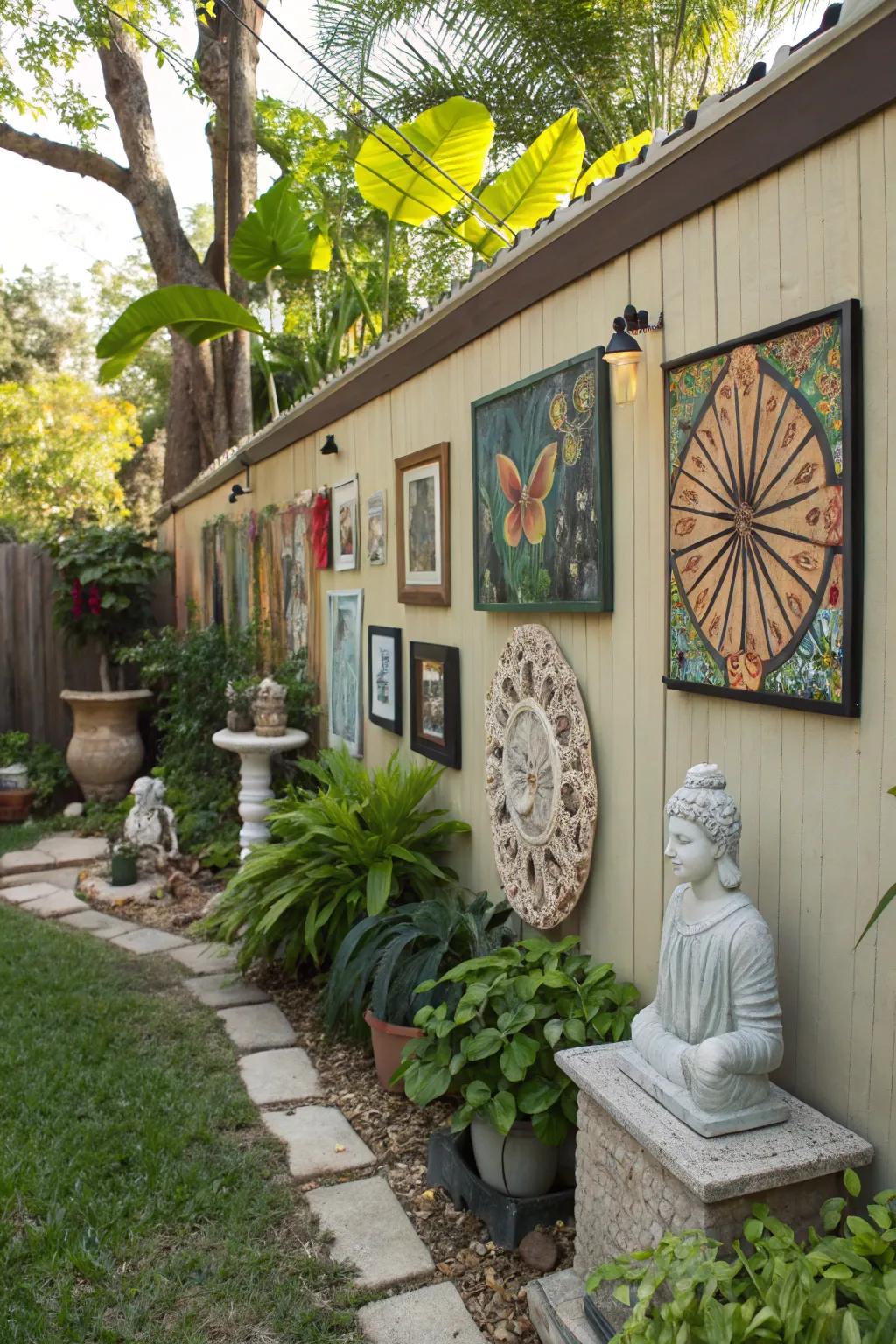 Art walls articulate personal tastes.