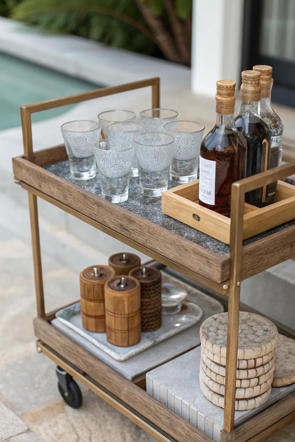 Natural elements bring serenity and grounding to the bar.