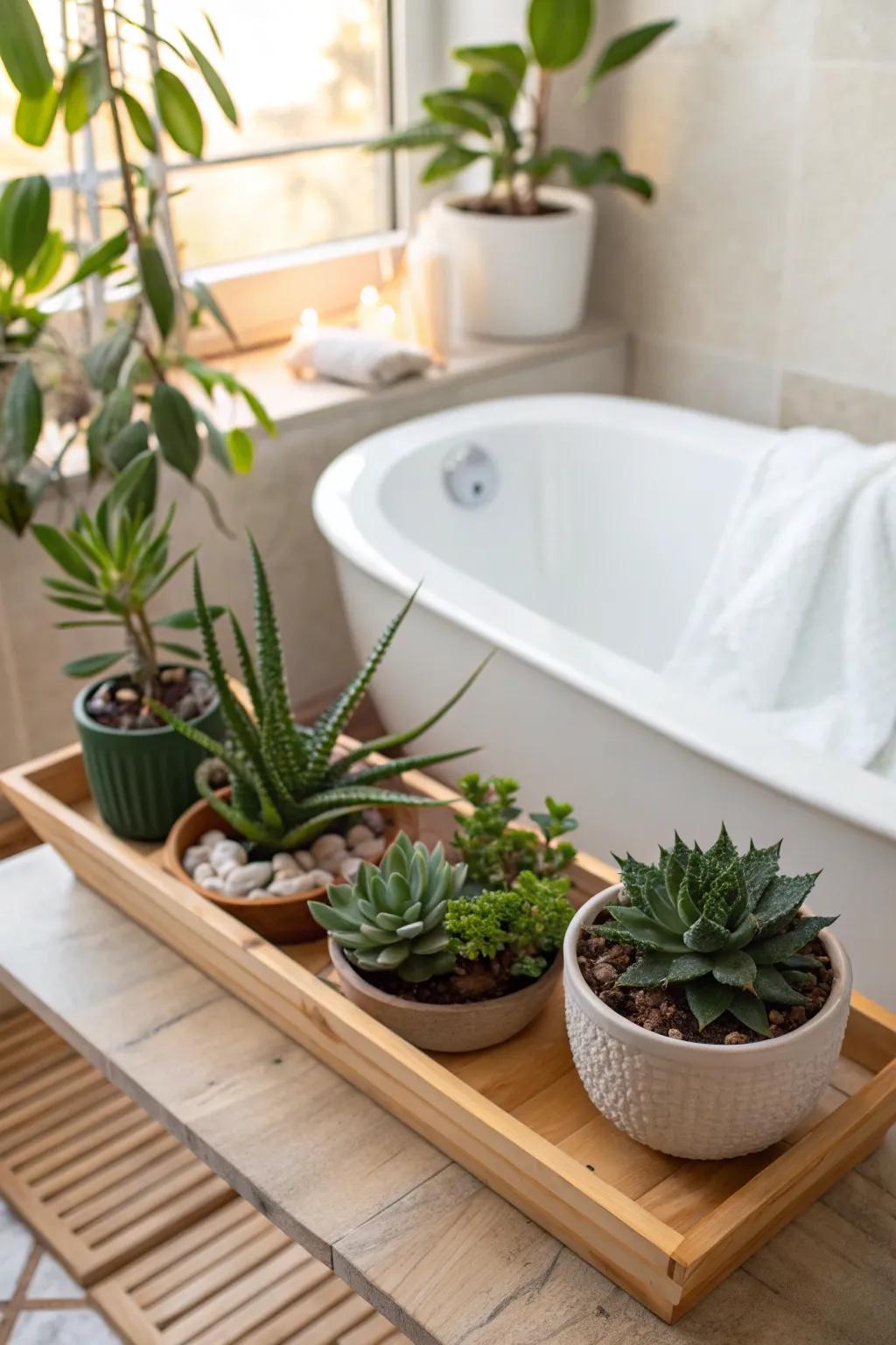 Improve your bath moment with the freshness of vegetation.