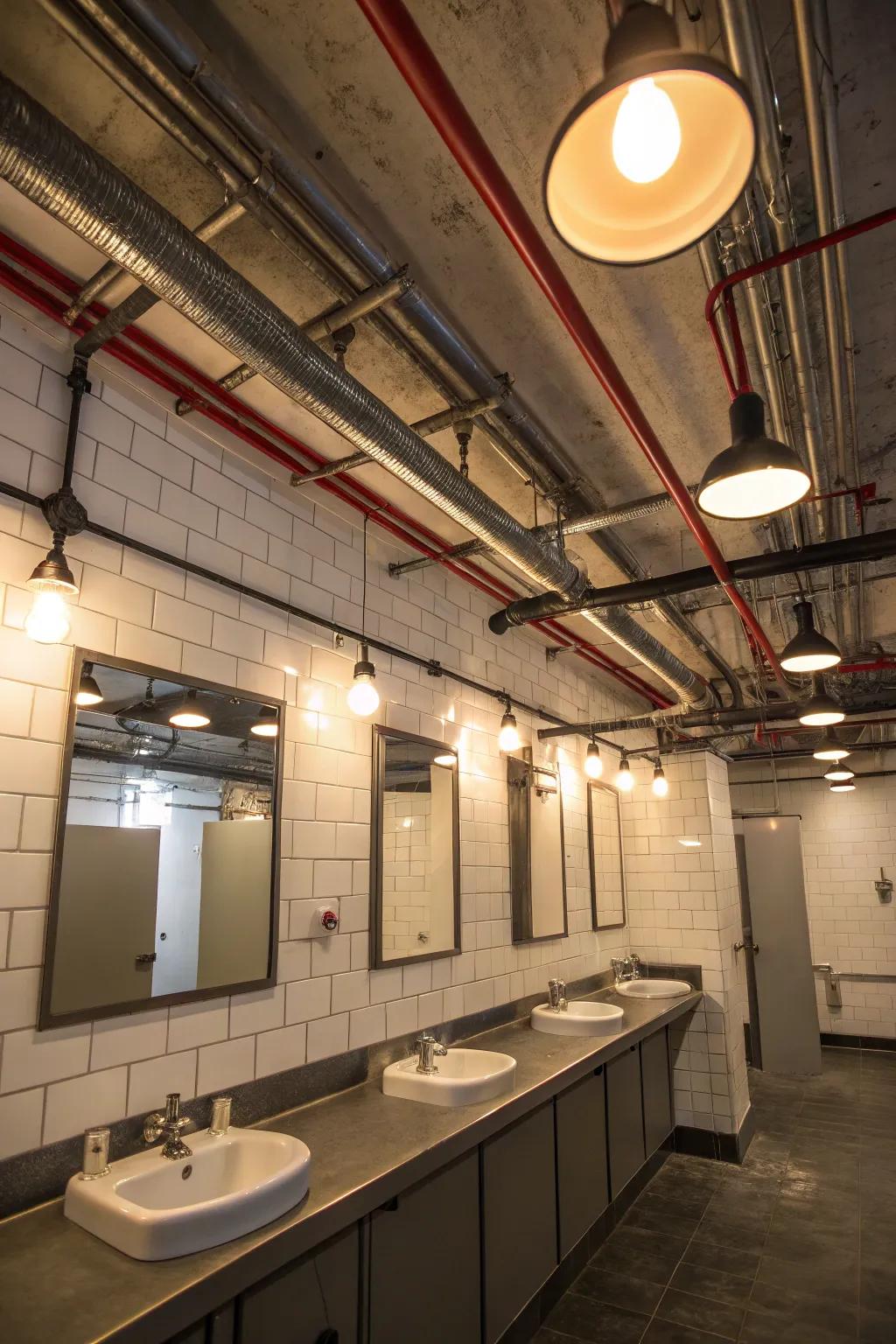 Industrial lamps bring an edgy, urban feel.