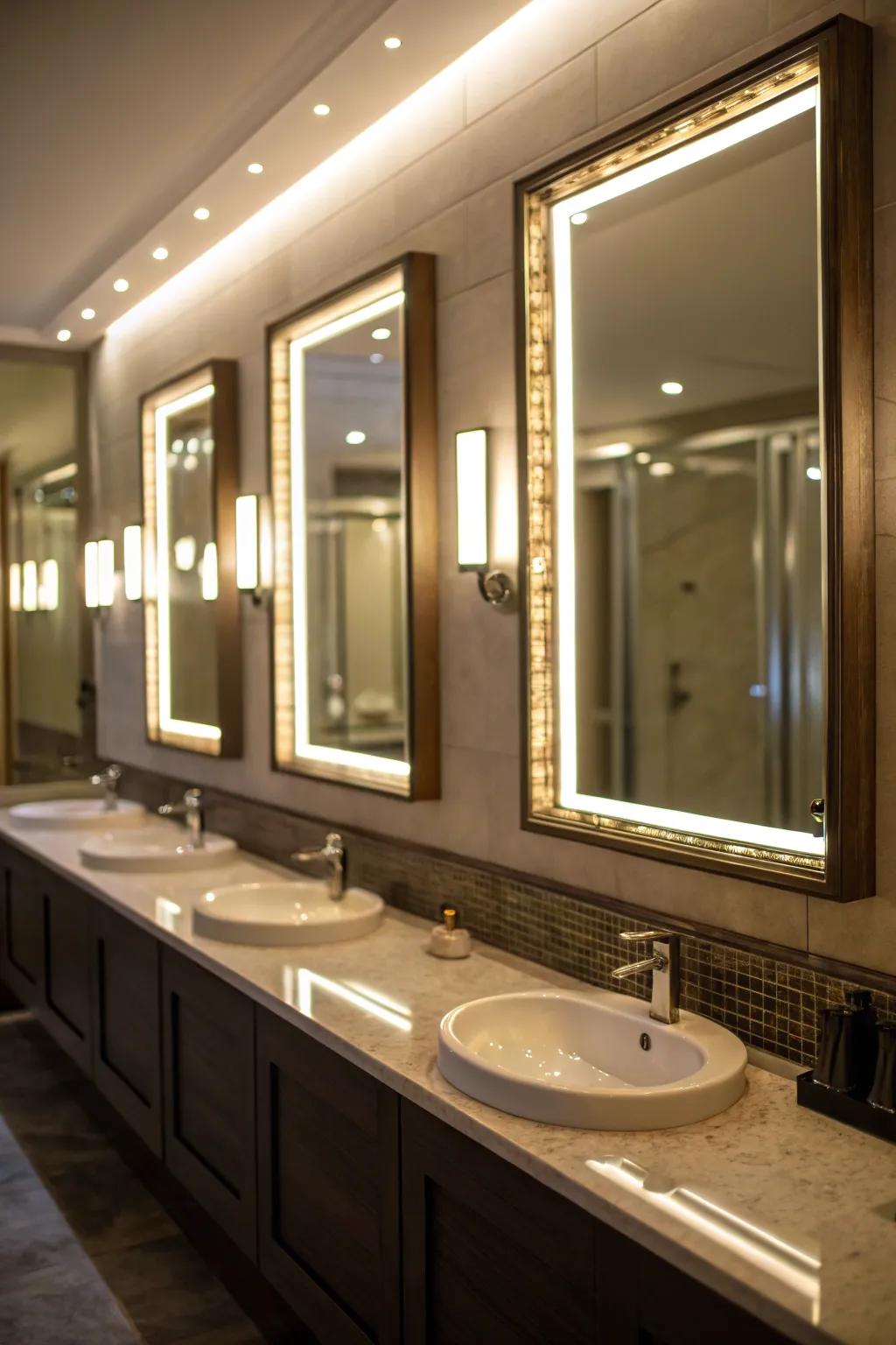 Backlit looking glasses append depth and a gentle radiance.