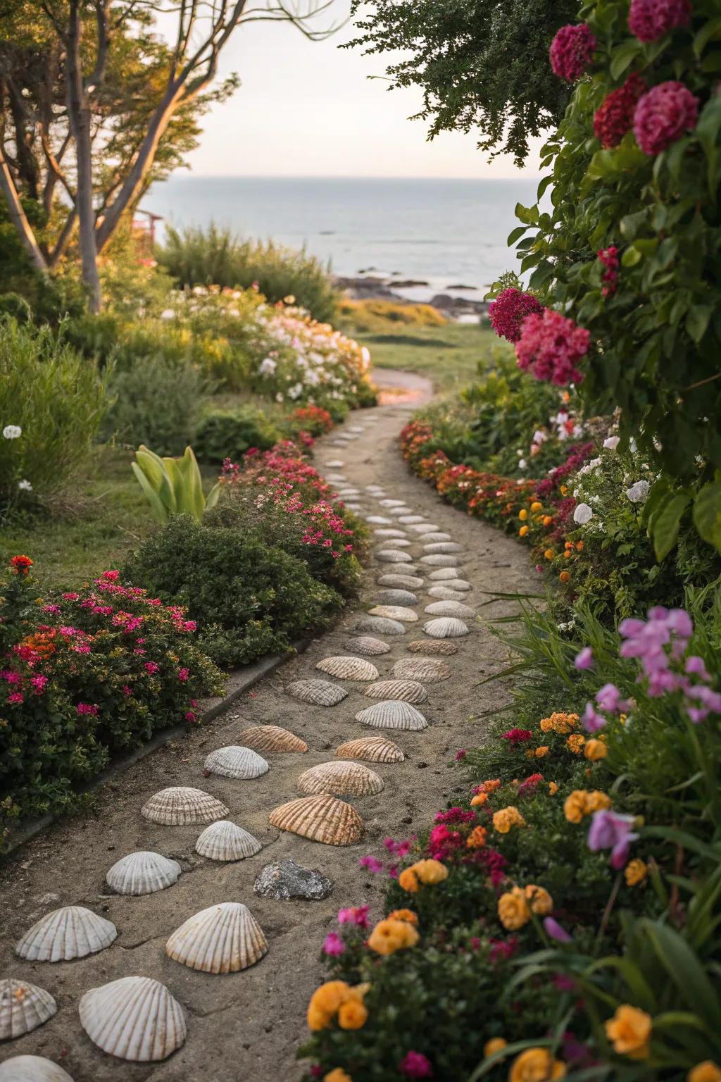 A seashell route enchants.