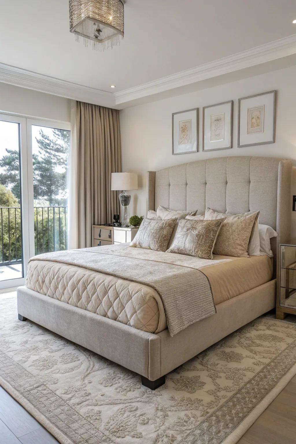 Upholstered beds merge coziness with elegance.