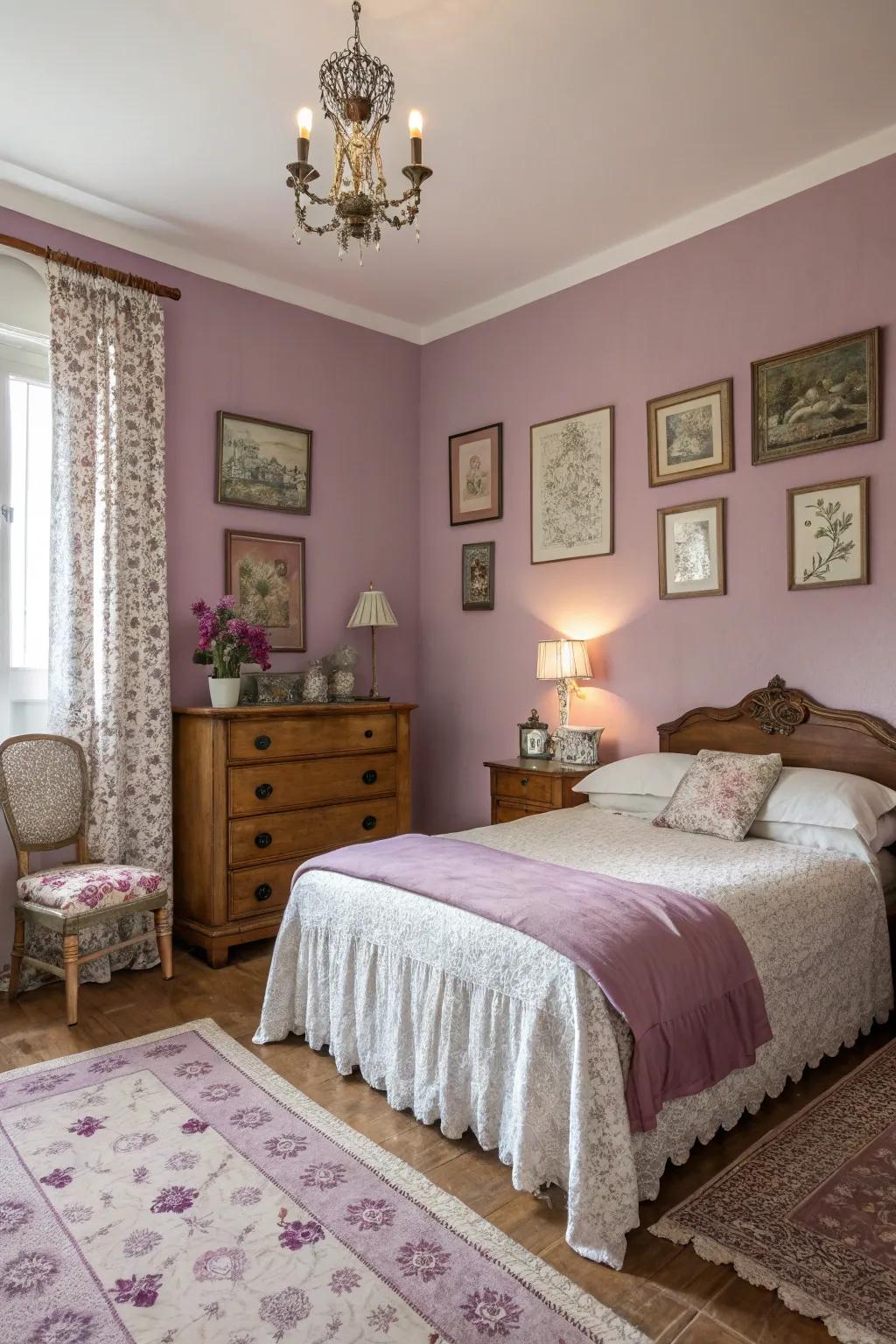 Seize vintage class through mauve tones.