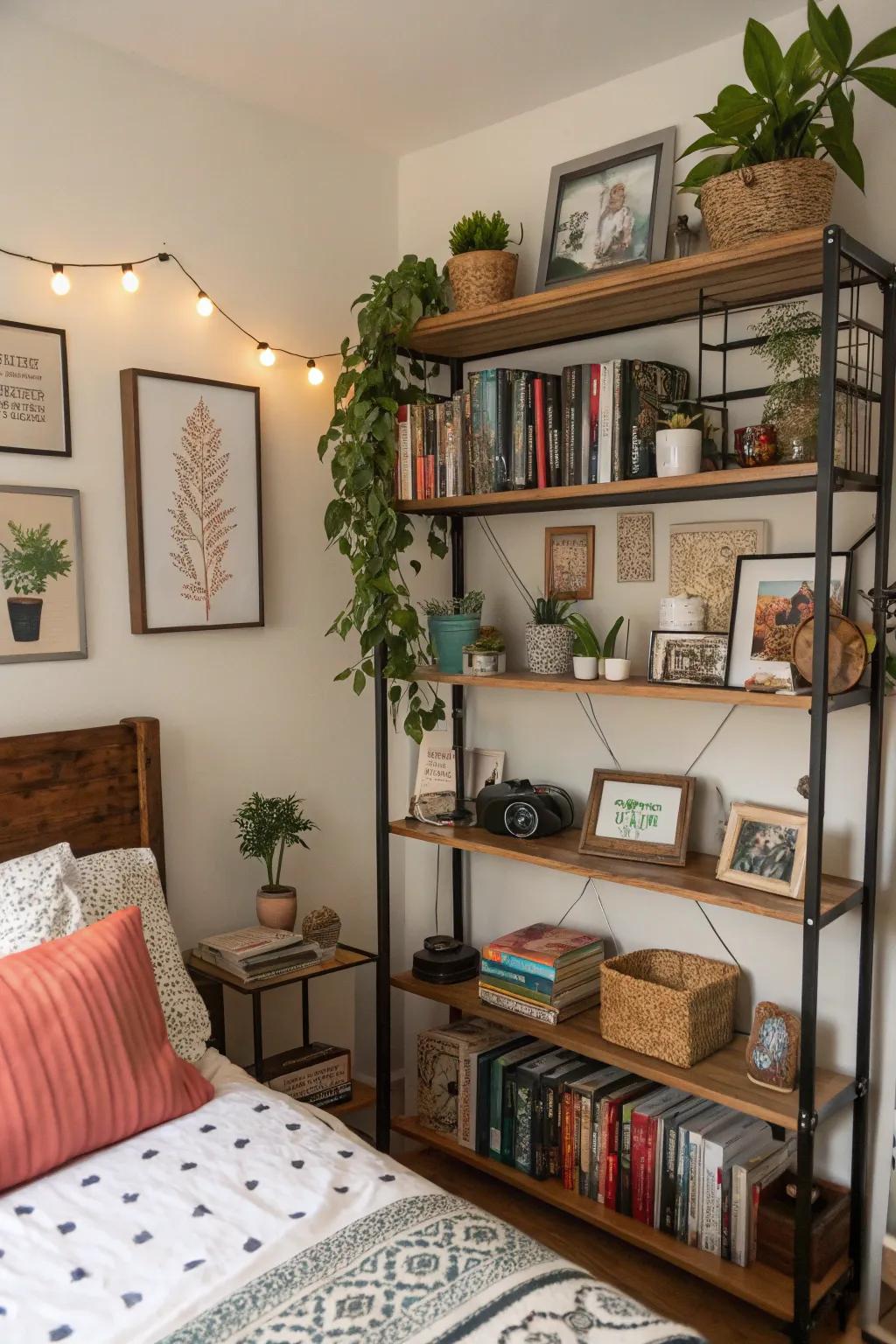 Showcase personal touches and add charm with decorative shelving.