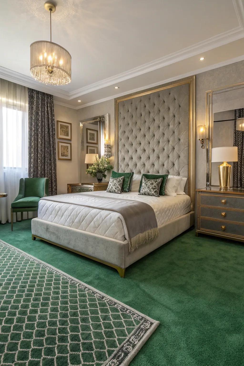 Metal details provide a touch of elegance, enhancing the room's overall aesthetic.