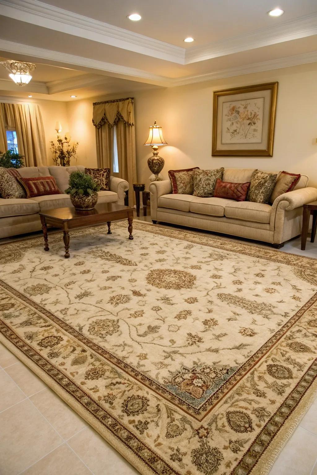 A statement rug can be the main feature of any room.