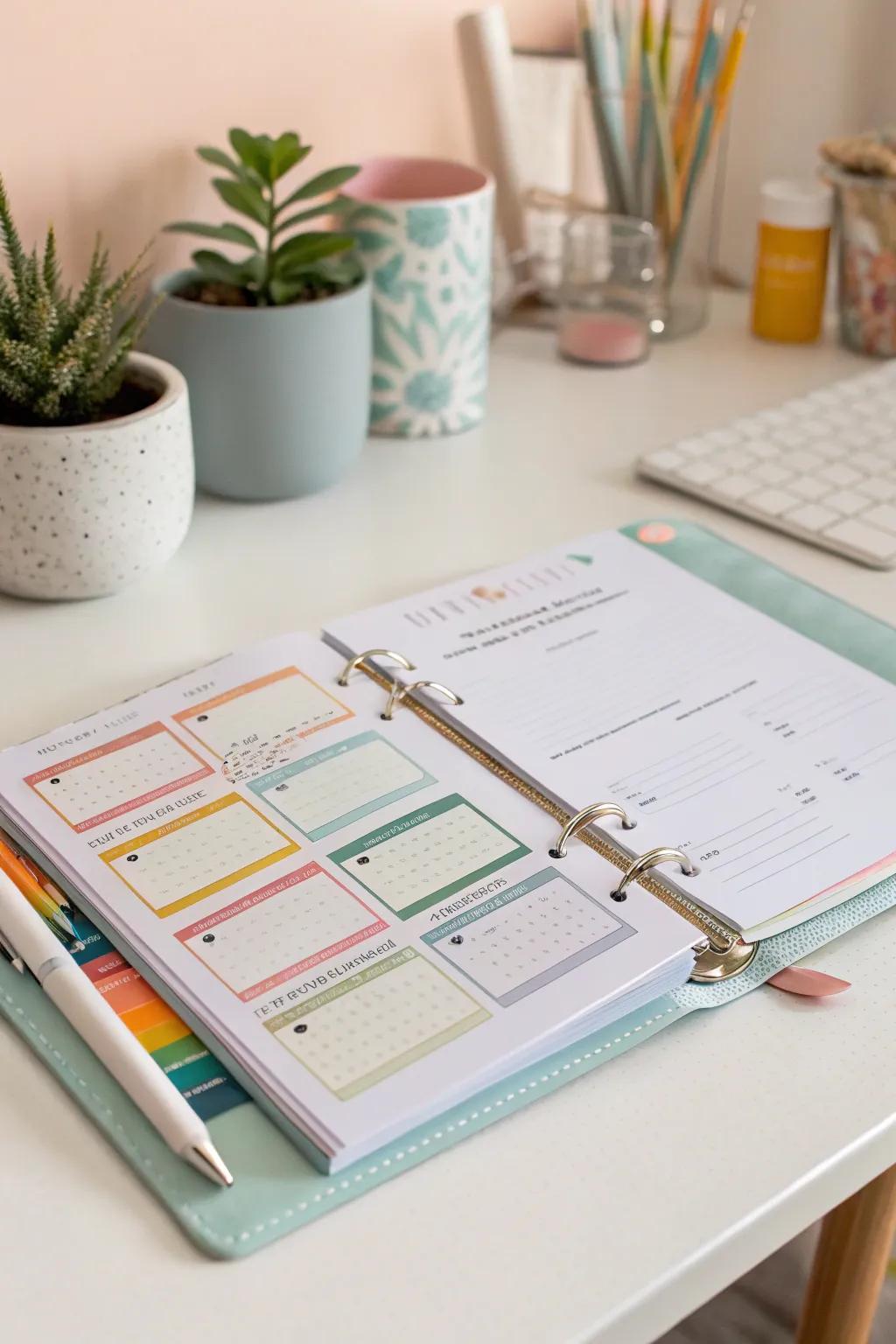 Wellness binder designed to encourage personal development.