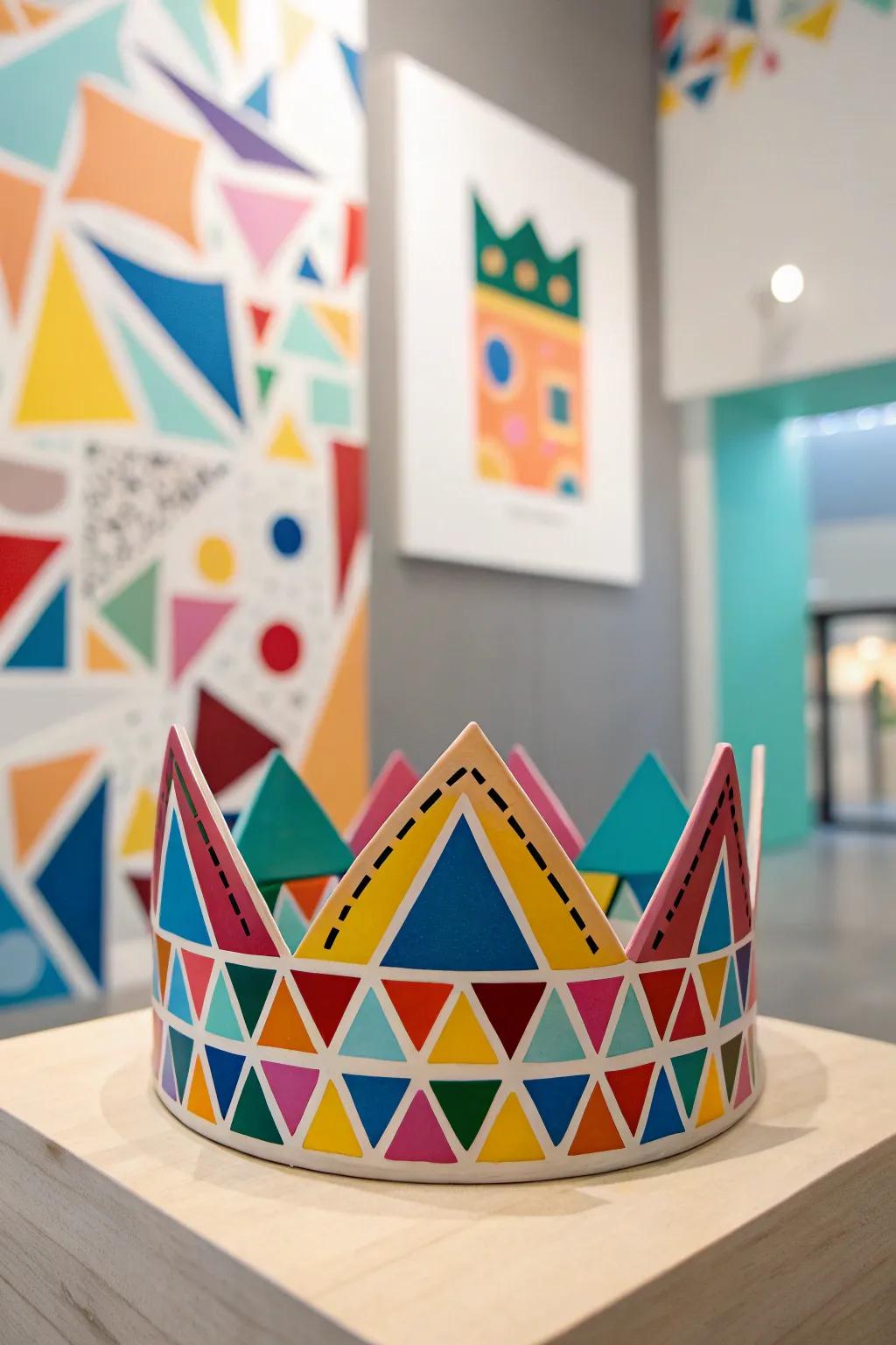 A modern geometric pattern birthday crown