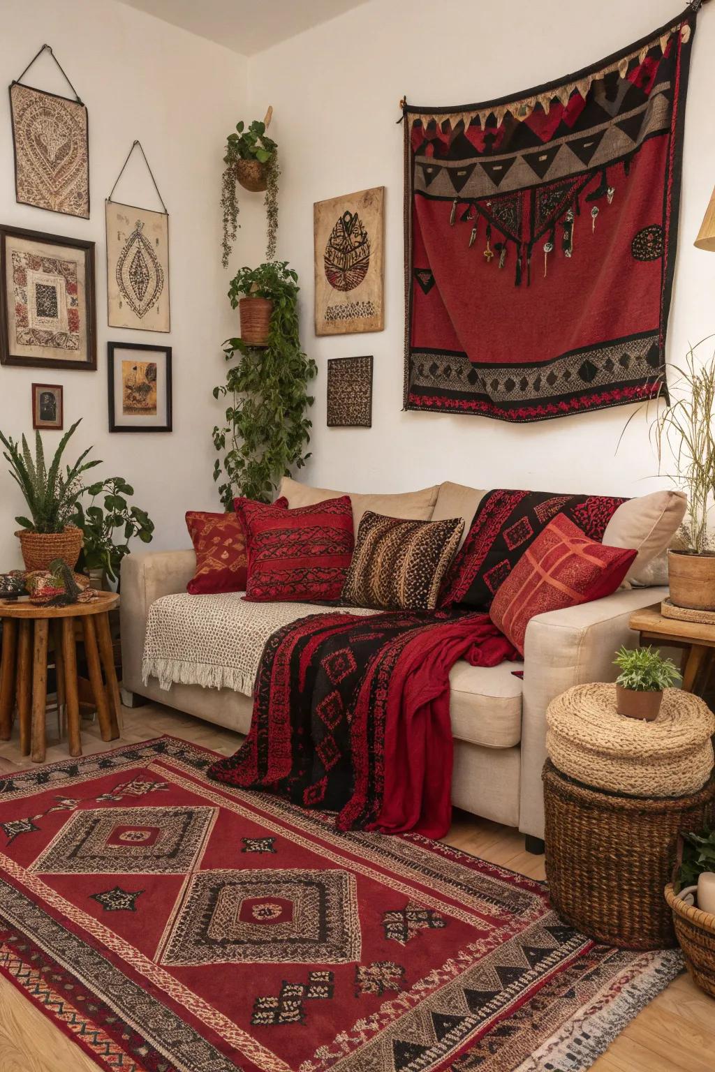 Diverse touches create a cozy retreat.