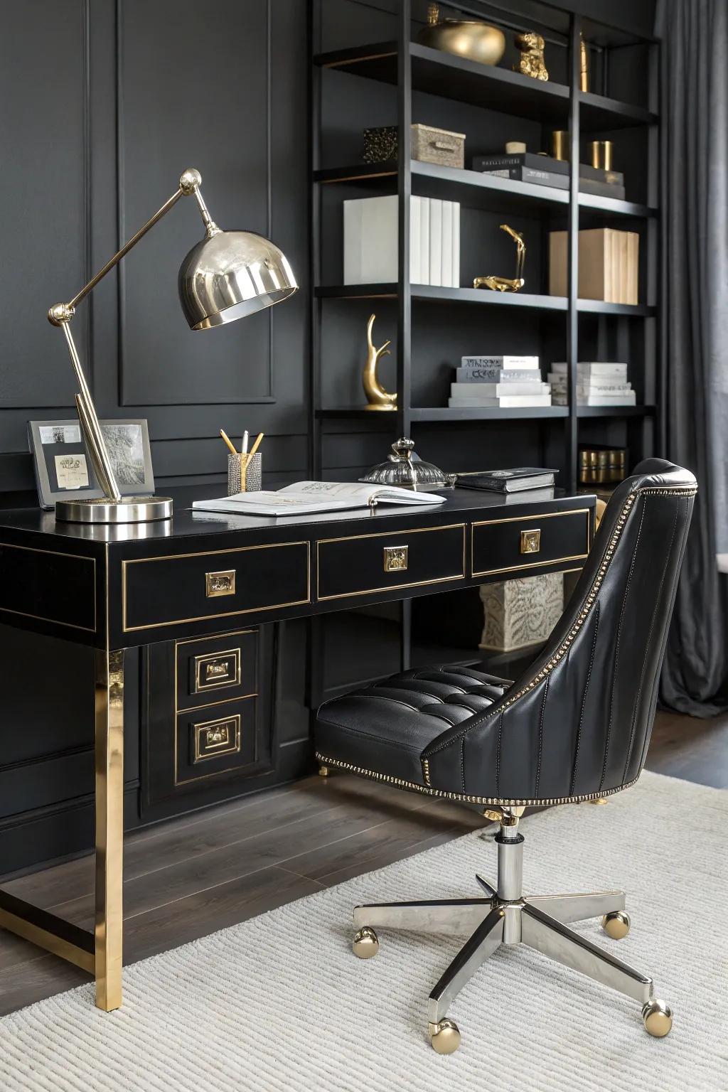 Metallic touches adding elegance and shine.