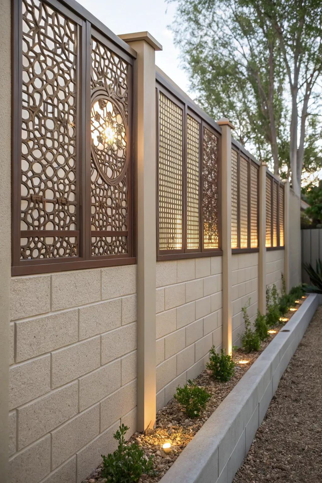 Enhance privacy with decor panels.