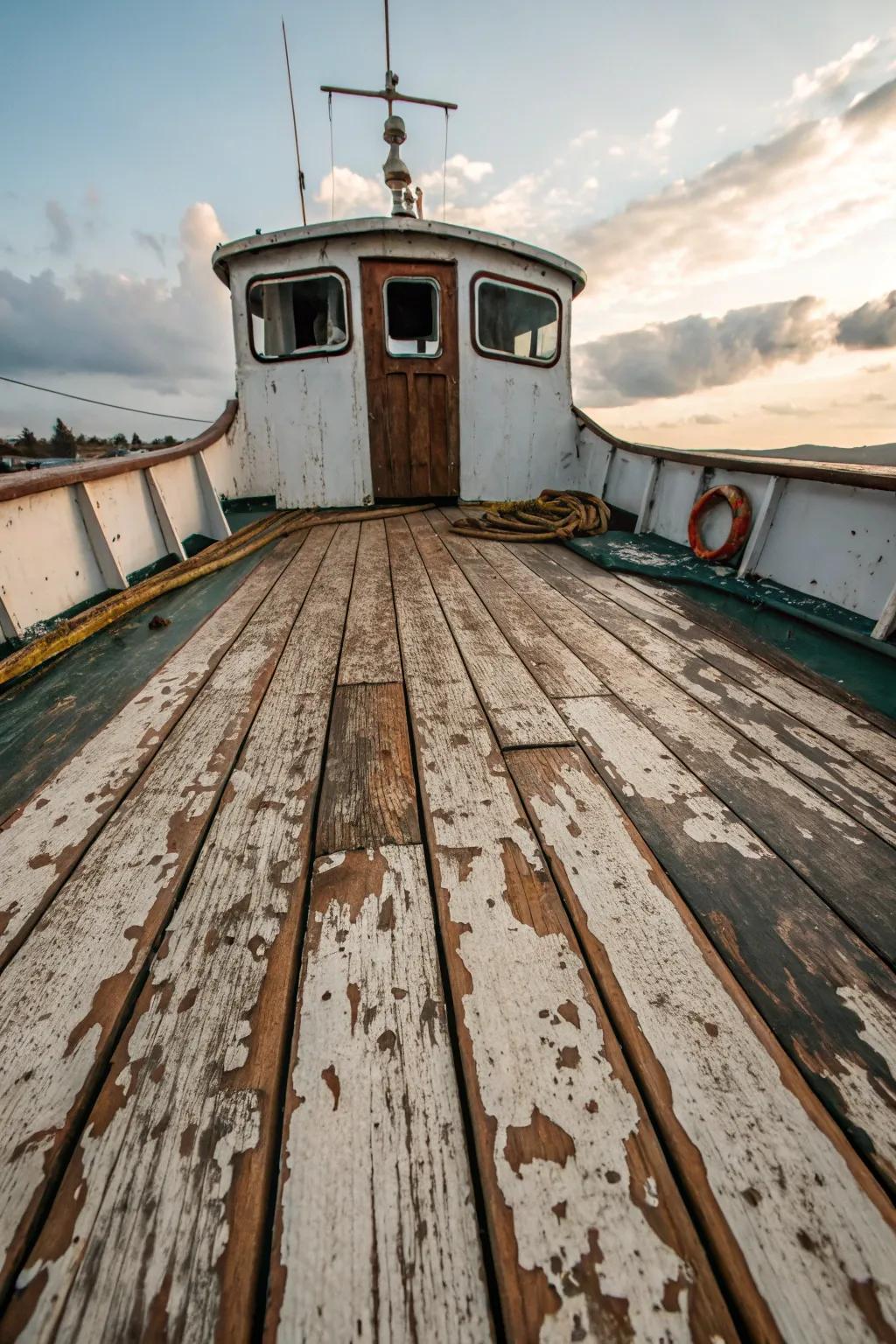 A weathered aesthetic introduces vintage charm.