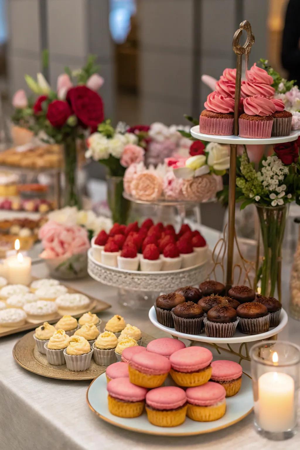 A surprise dessert station adds a sweet touch to the boho brunch.