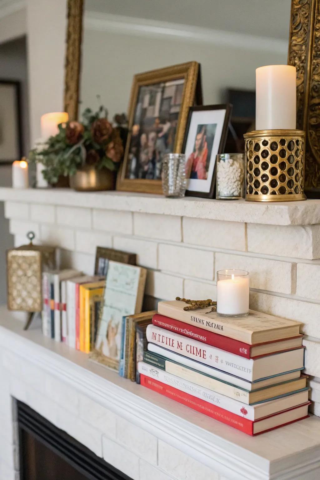 Personal collections add a unique touch to book displays.