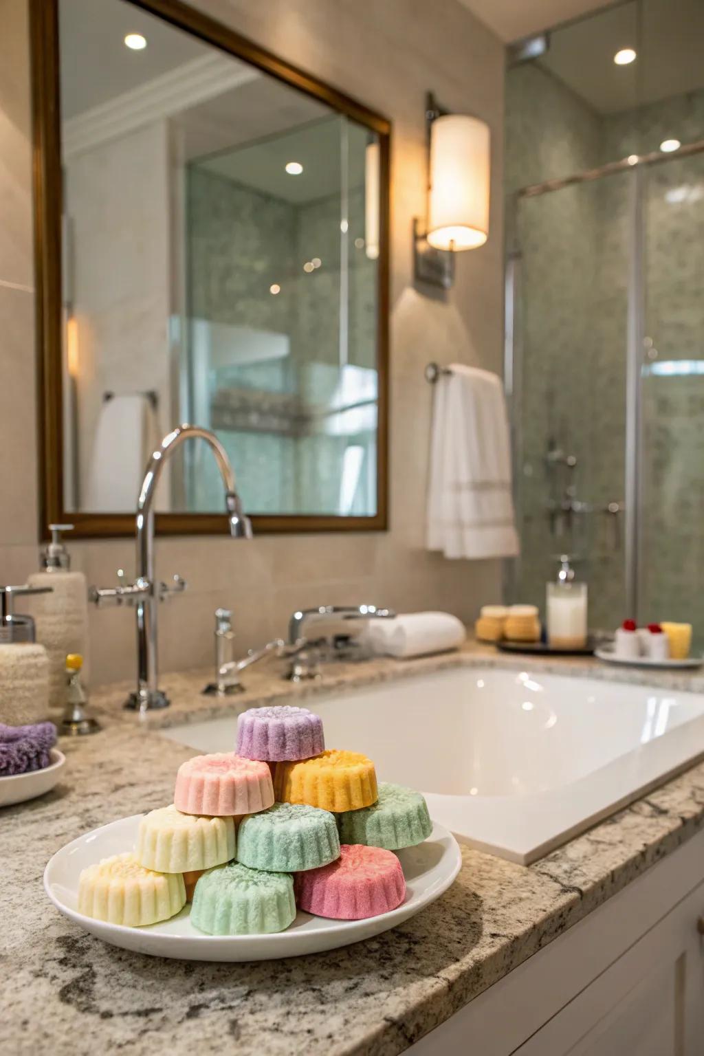 For a spa-like shower experience, use aromatherapy steamers.