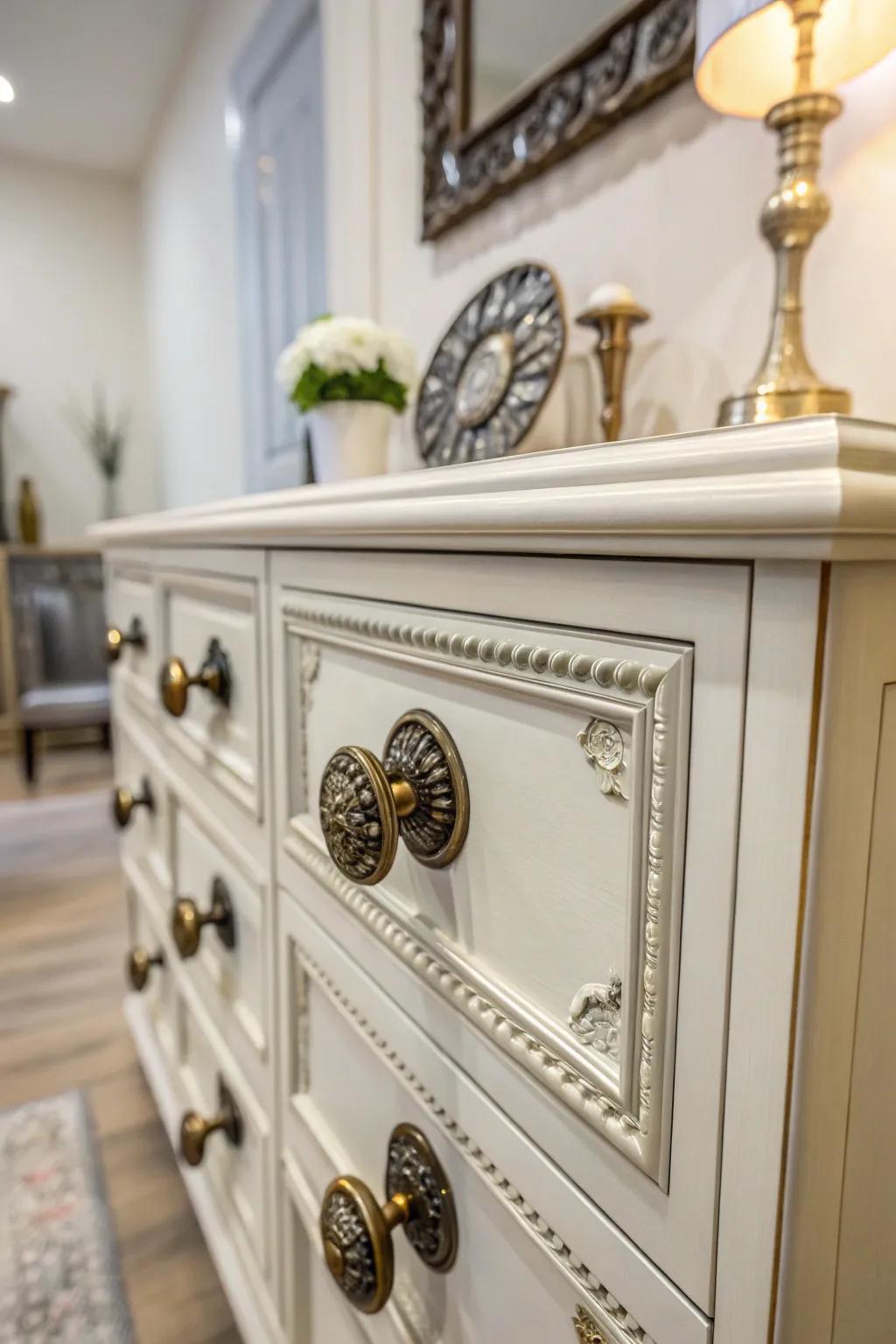 Enhanced hardware improves the style of furniture.