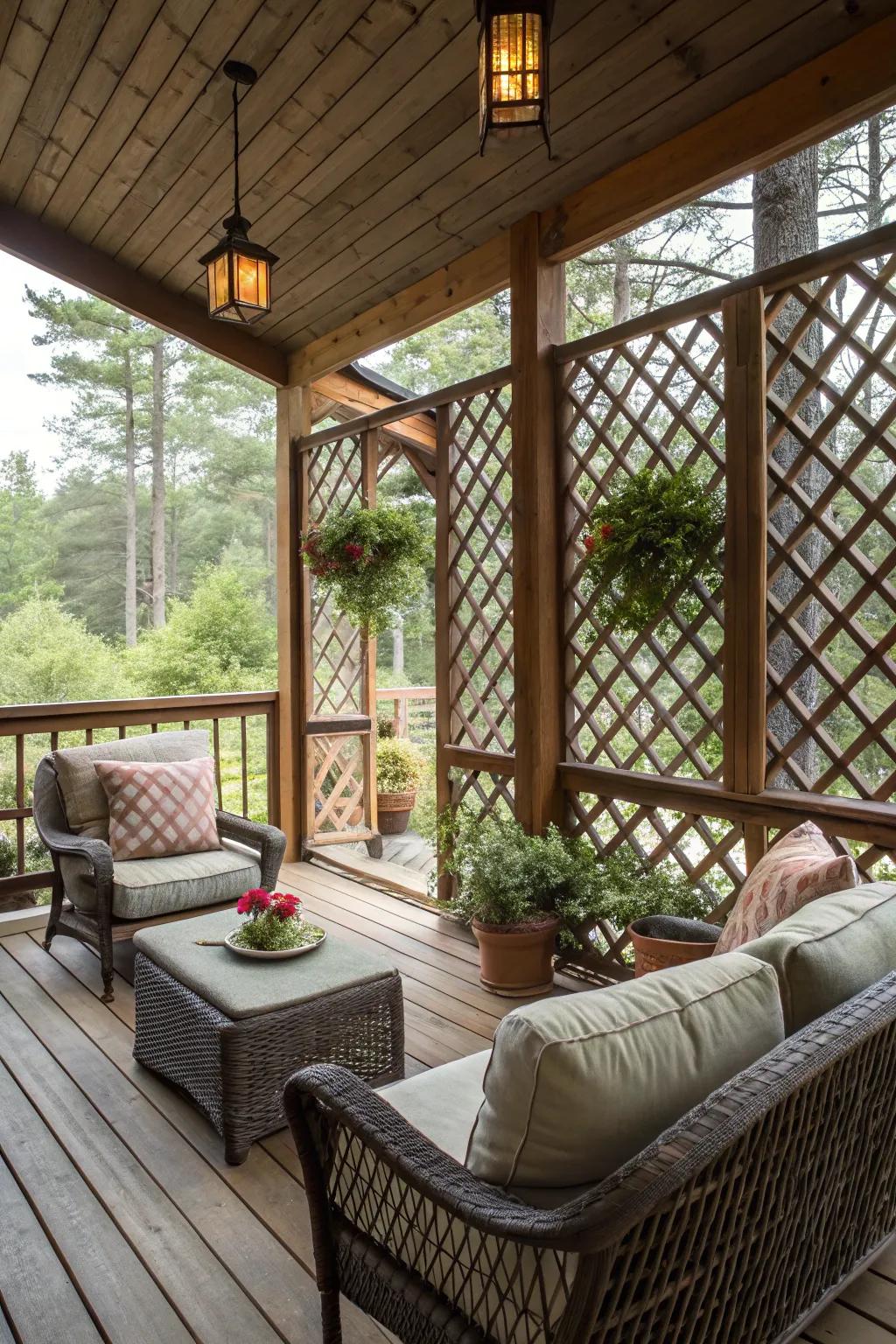 Shielded verandas offer bug-free outdoor enjoyment.