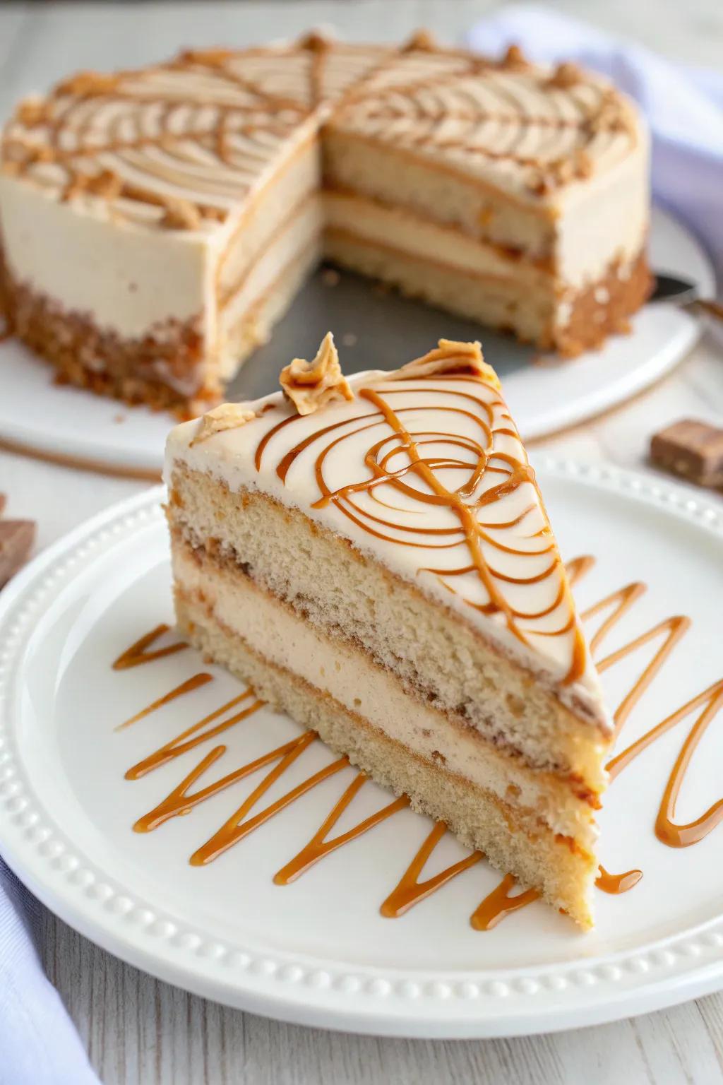 Caramel art enhances sweets.