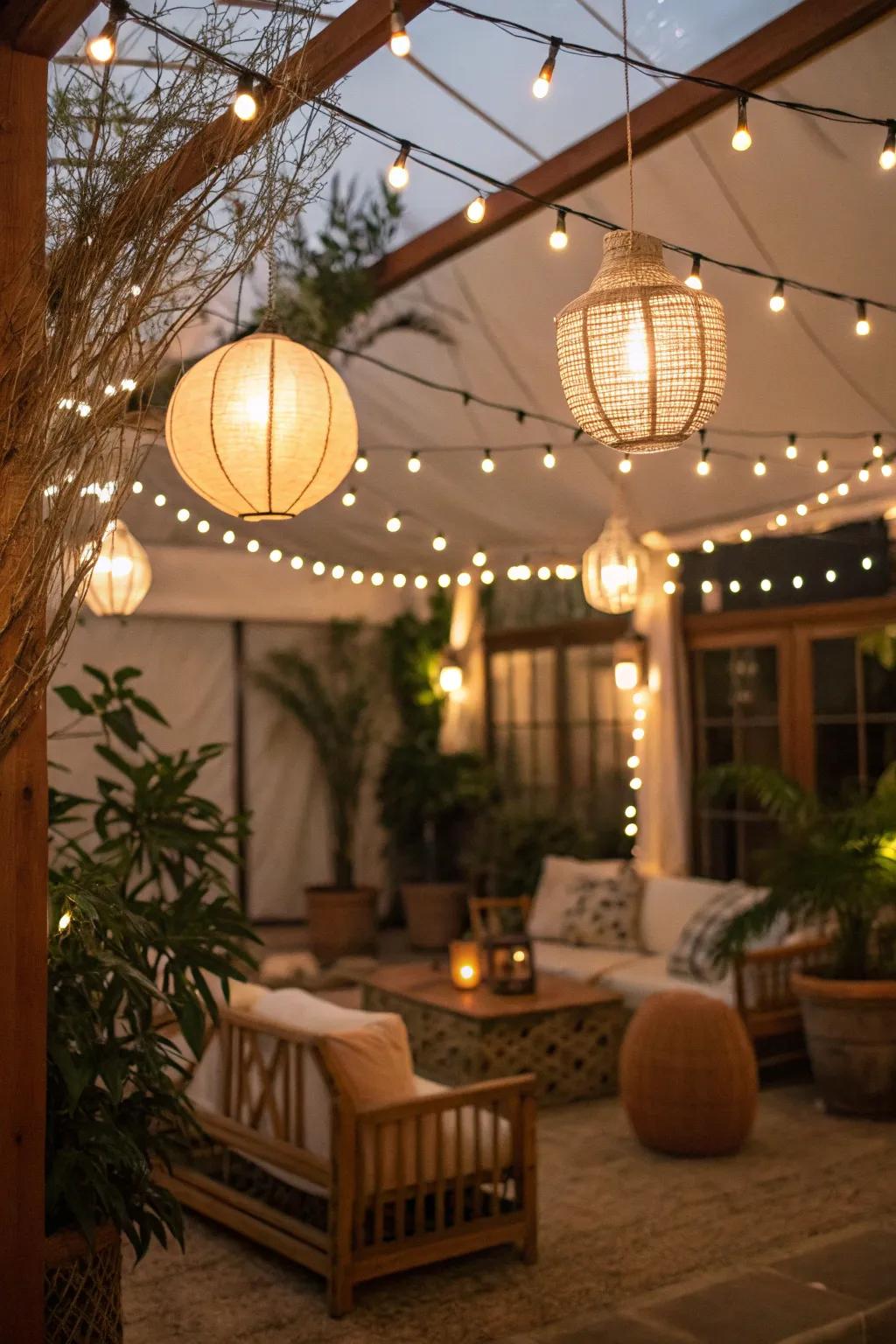 Layered illumination creates a magical ambiance in a California room.