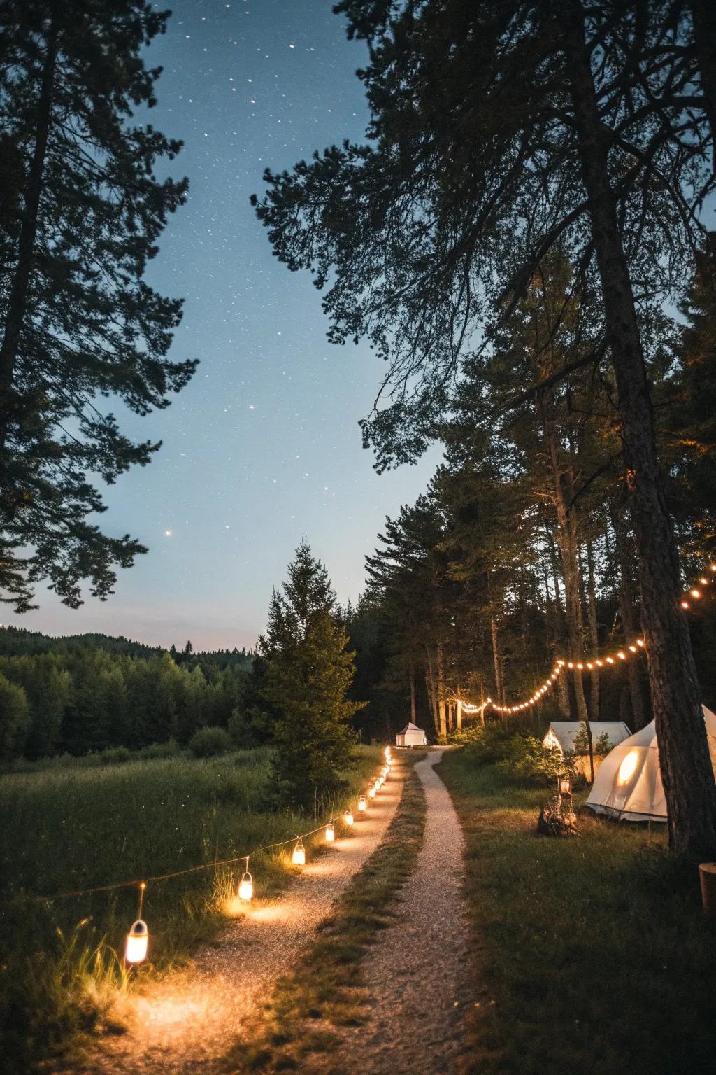 Light up your campsite paths with eco-friendly sun-powered lights.