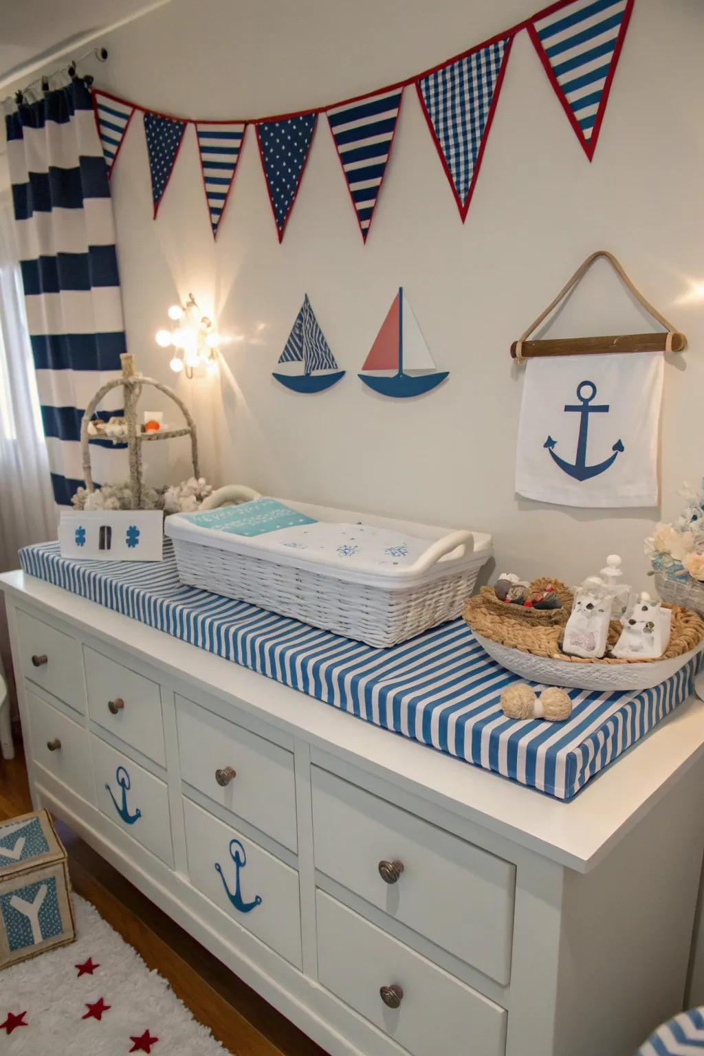 Themed decor brings a unified and charming appearance to the nursery.