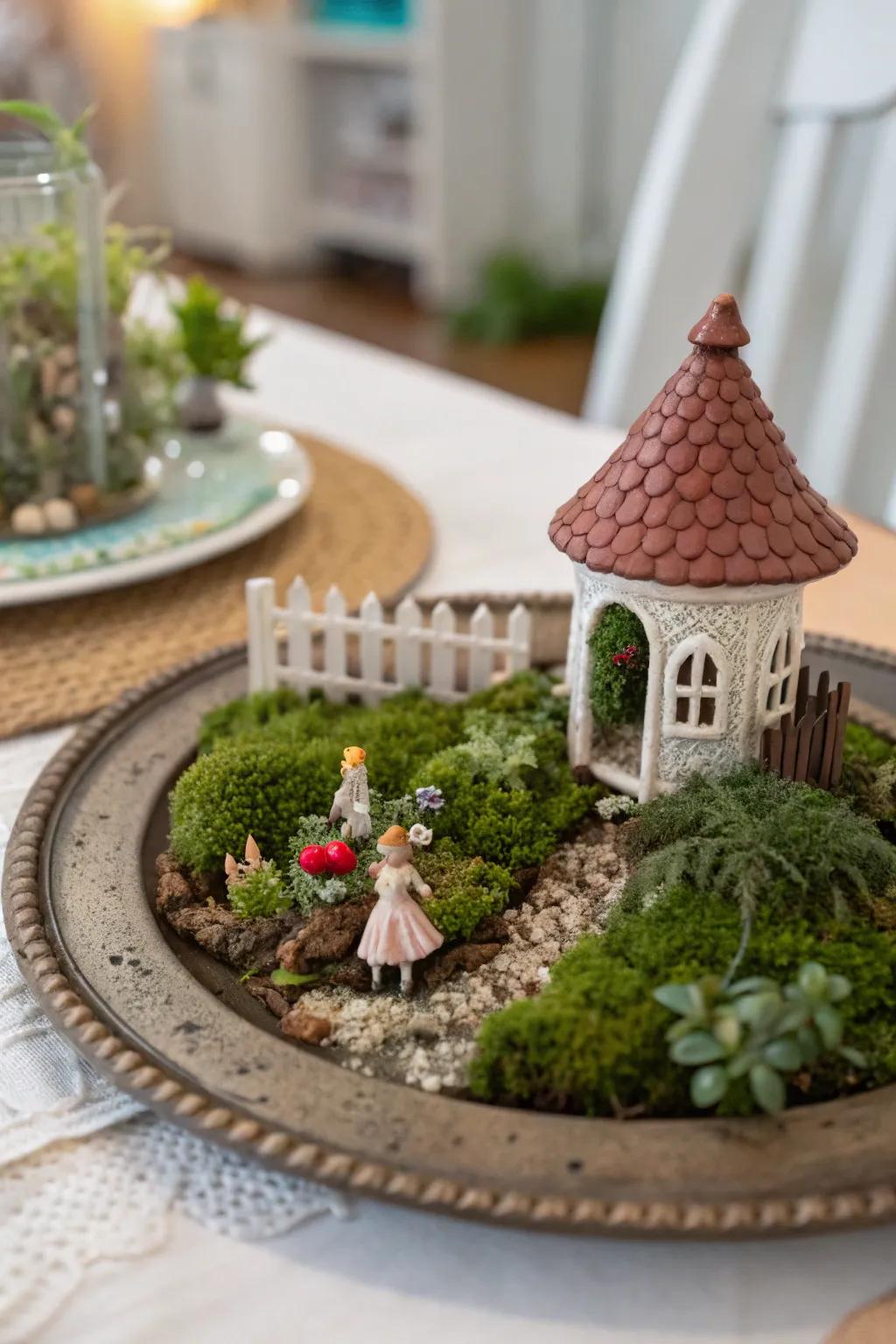 Make your visitors happy with a fairy garden tabletop centerpiece.