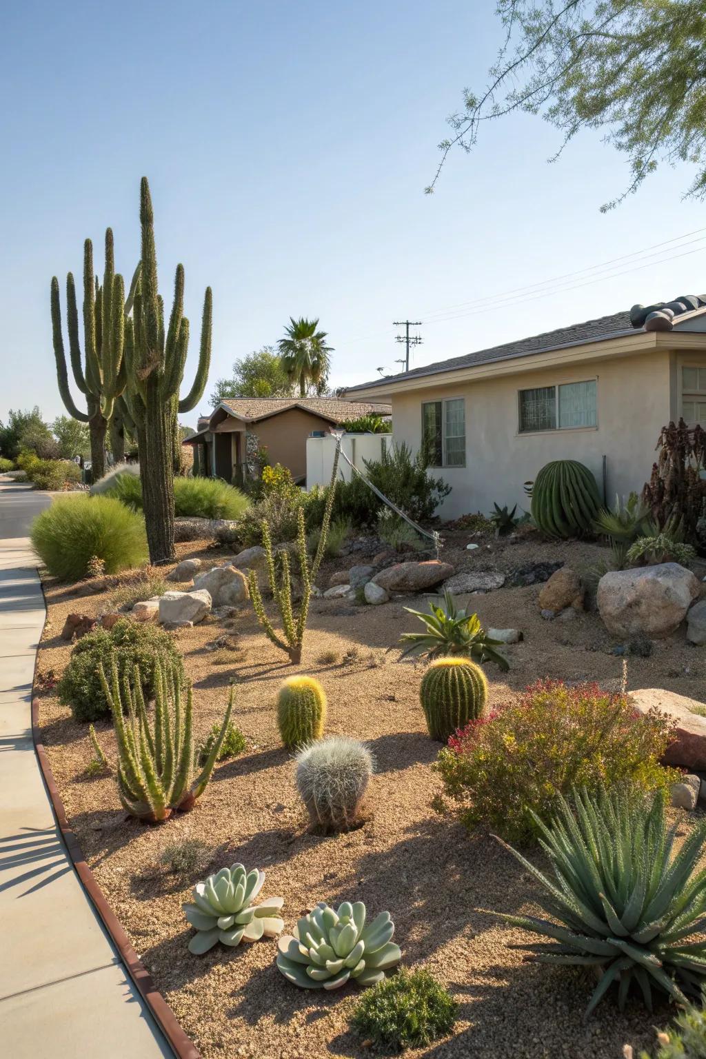 Water-saving landscaping provides an eco-friendly and striking landscape.