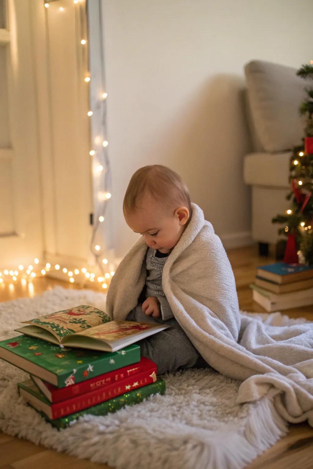 A cozy corner for Christmas storytime with your little one.