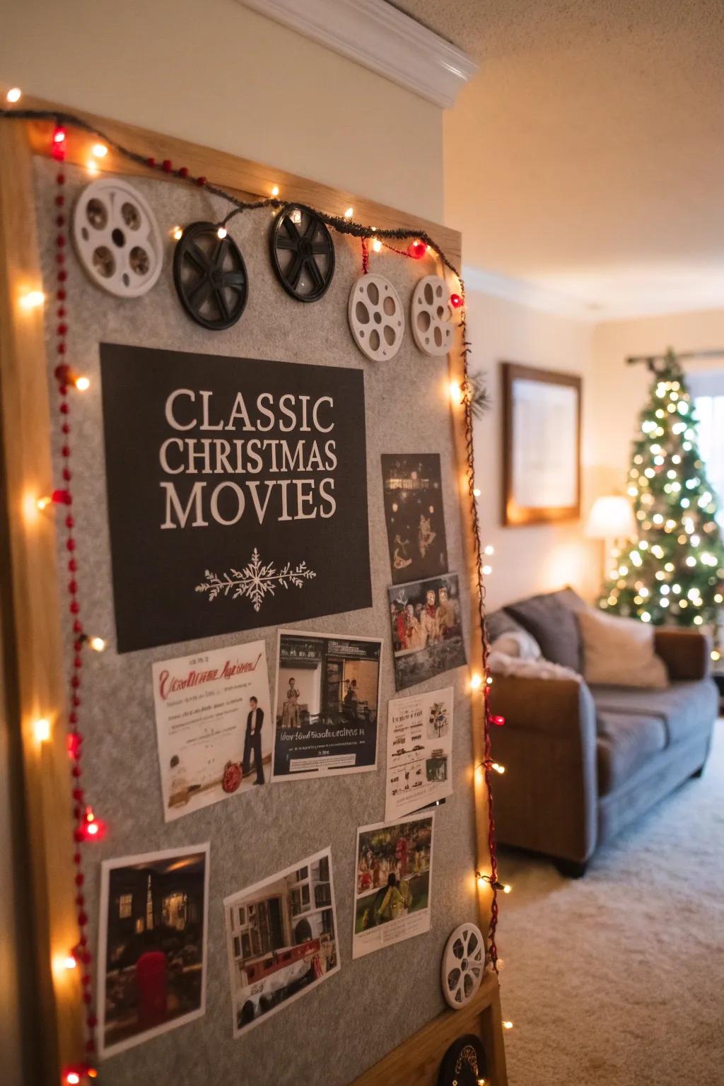 Immerse yourselves in holiday classics using a film fest board.