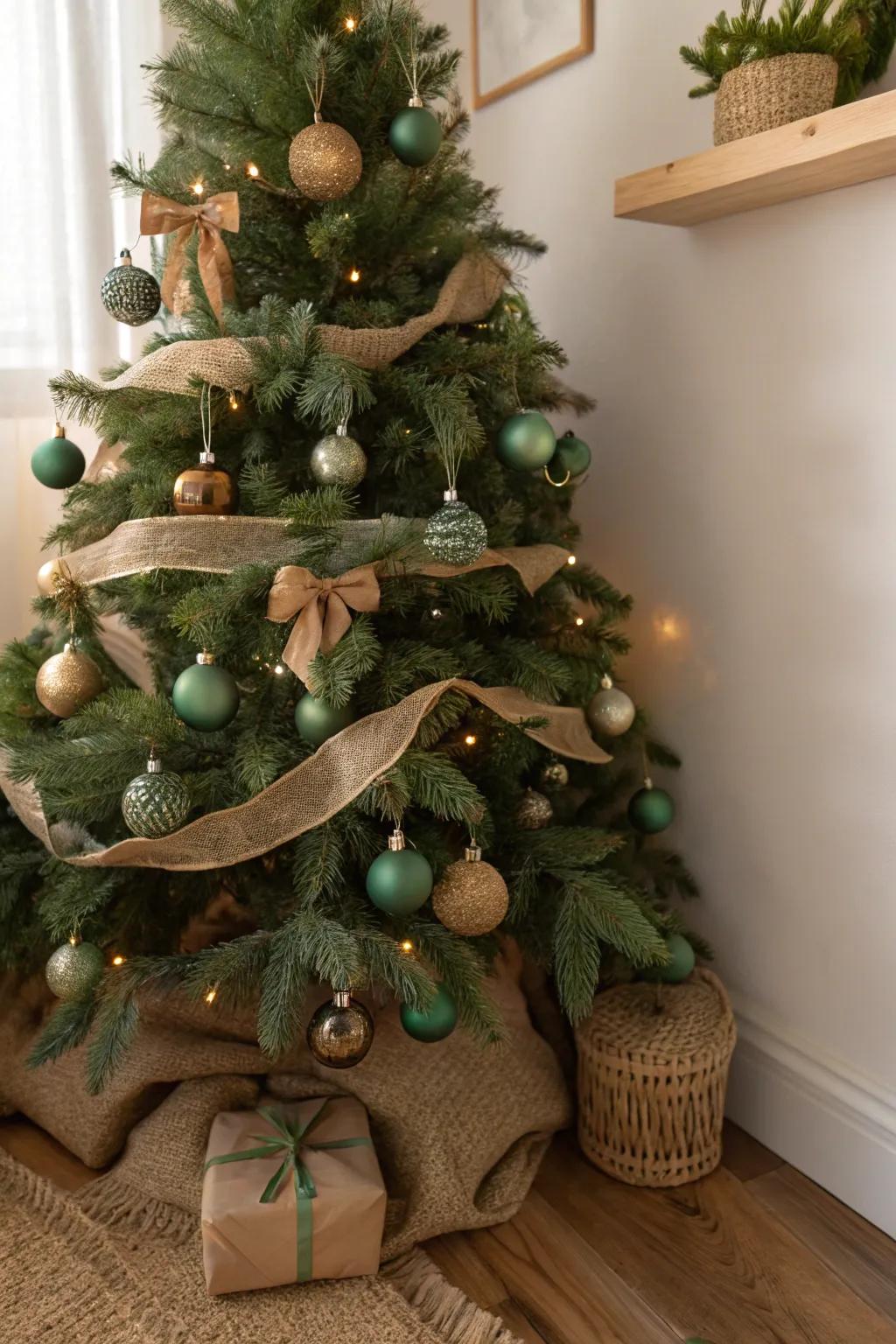 A natural Christmas with earthy verdants and textures.